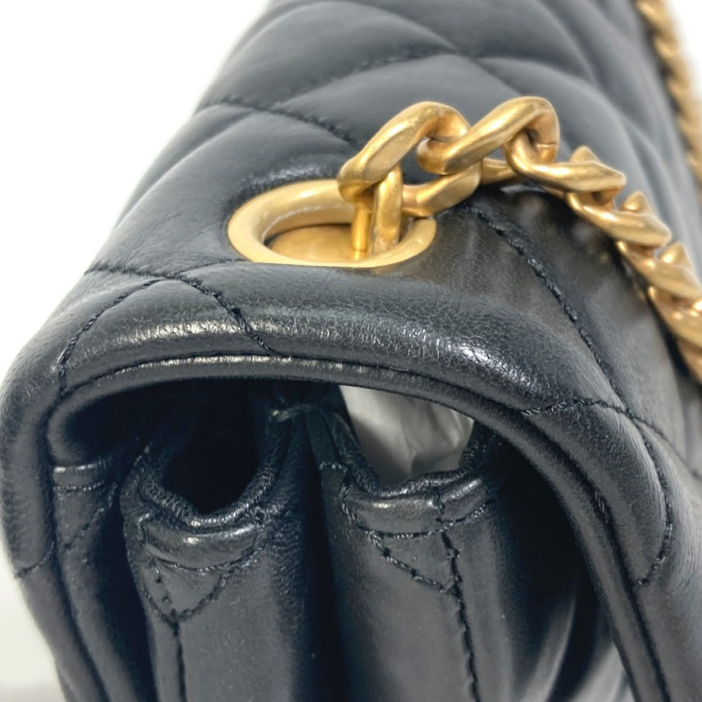 CHANEL AS3393 CC Coco Mark Matelasse Chain Bag Shoulder Lambskin Women's Black — Like New