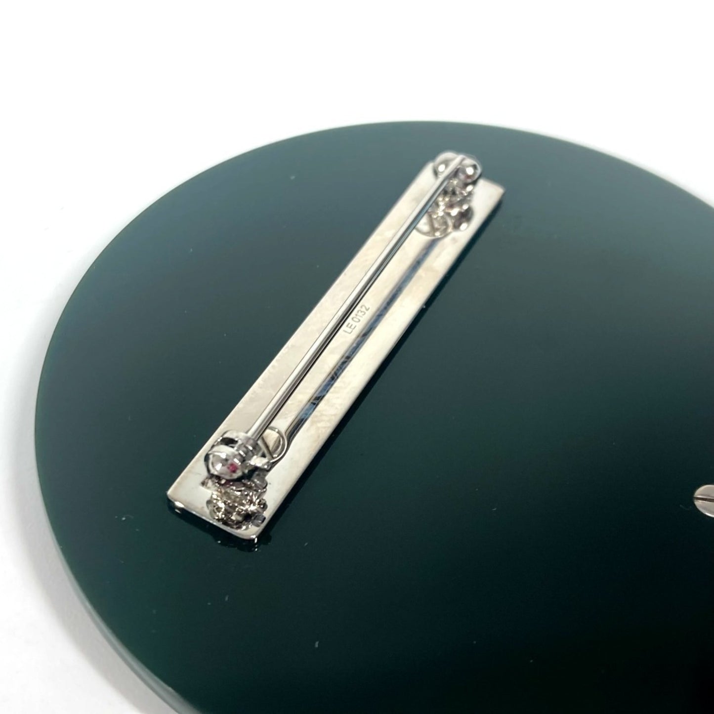 LOUIS VUITTON Not for Sale Novelty Logo Brooch, Plastic/Metal, Unisex, Khaki