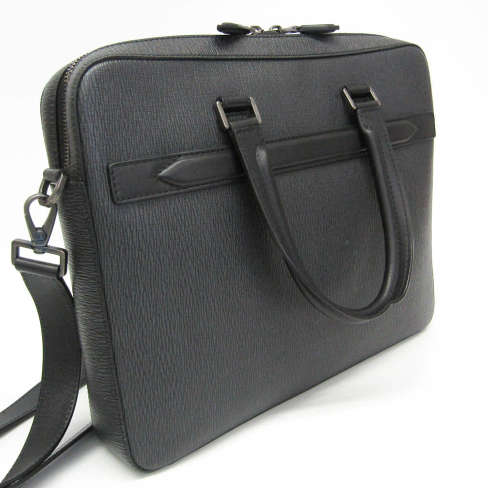 Salvatore Ferragamo FZ-24 0458 Men's Leather Briefcase,Handbag Black — Like New