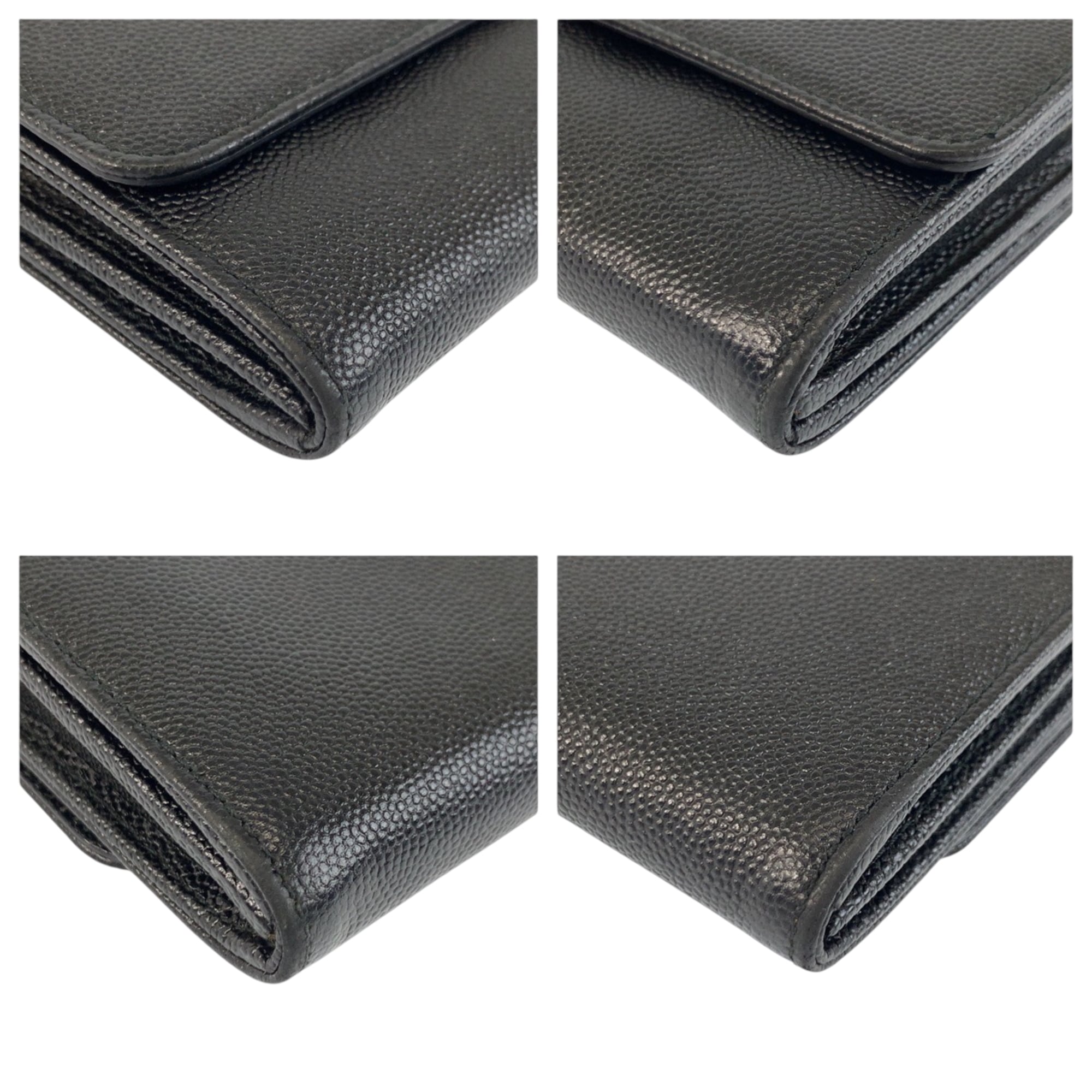 Christian Dior CD logo black leather long wallet with gold hardware, MC0131, women's, 600486