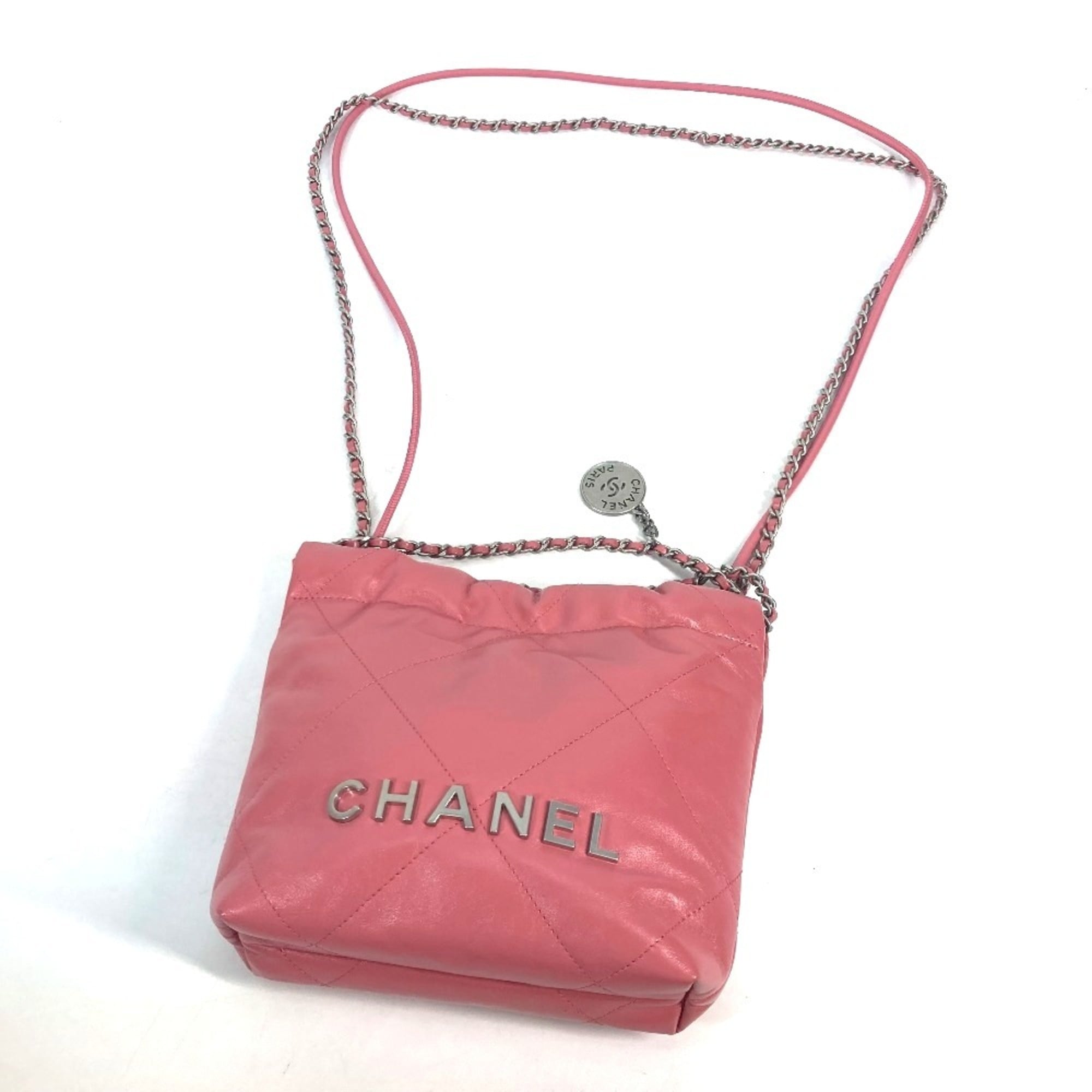 CHANEL AS3980 Chain Chanel 22 Handbag Shoulder Bag Calfskin Women's Pink G-240325-37 — New - Store Return