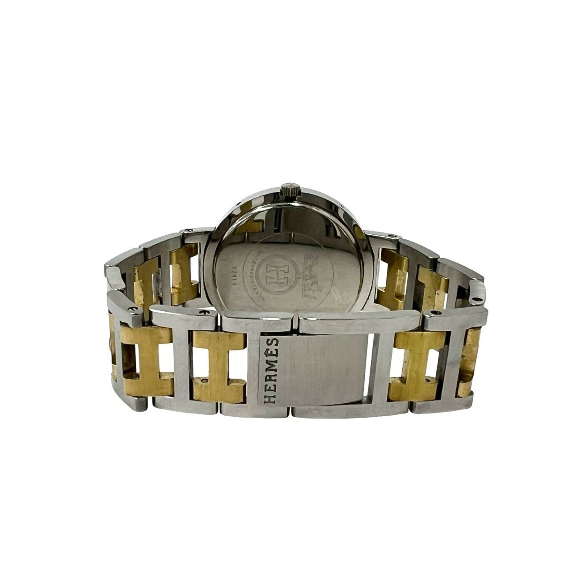 HERMES Clipper Stainless Steel GP Quartz Wristwatch, Silver/Gold, 21231 — Good