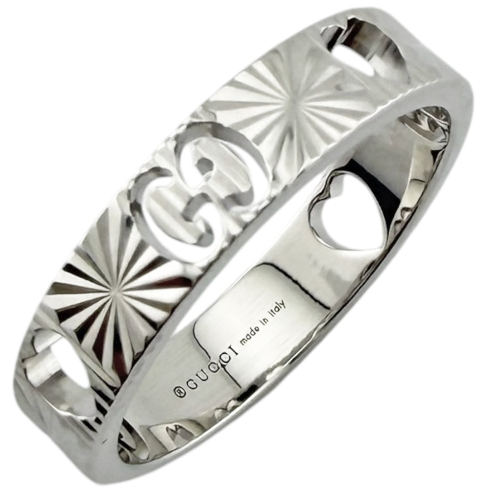 Gucci Icon Heart Ring, 18K White Gold, Women's — Like New