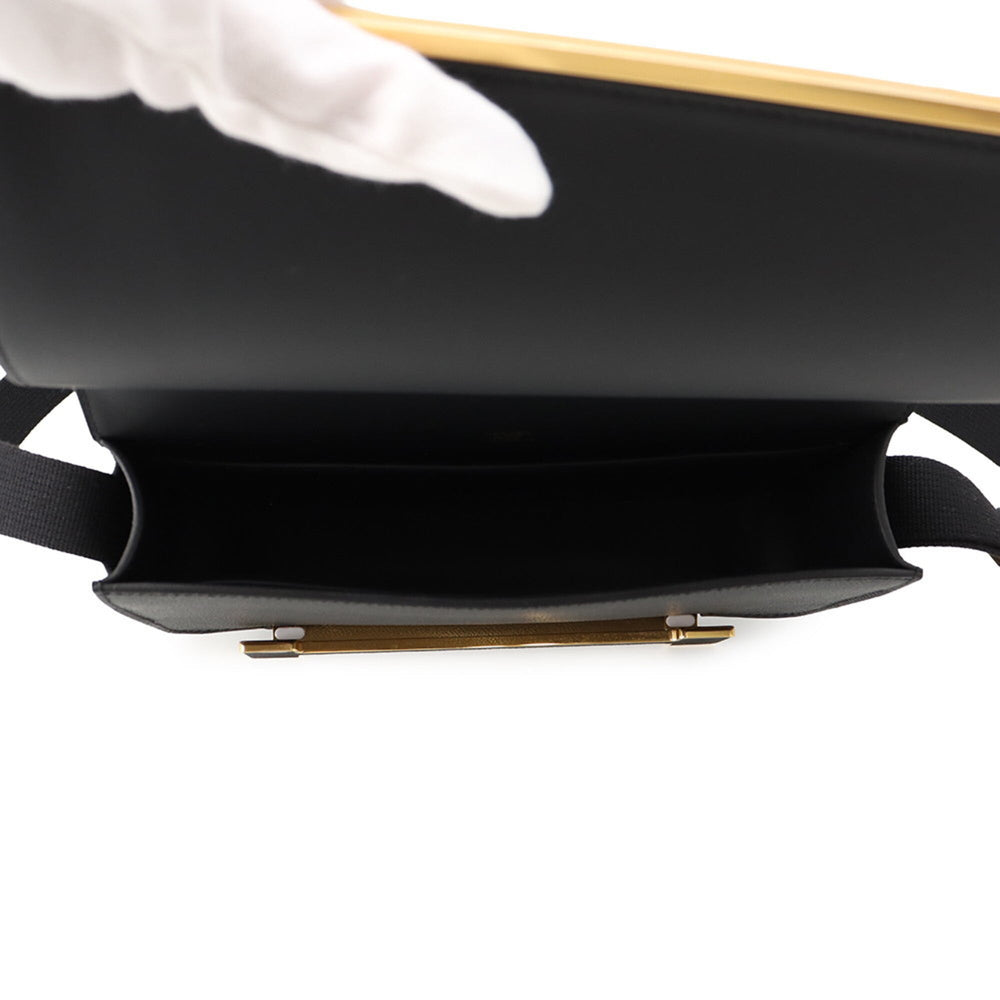 Hermes Shoulder Bag Geta Black Epsom Leather G Stamp HERMES Handbag — Like New