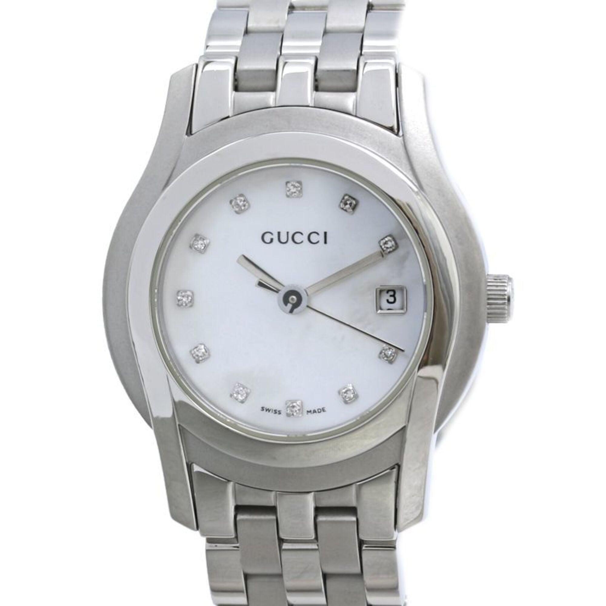 GUCCI G-Class Diamond Watch YA055501 5500L Women's SS 40521 — Good