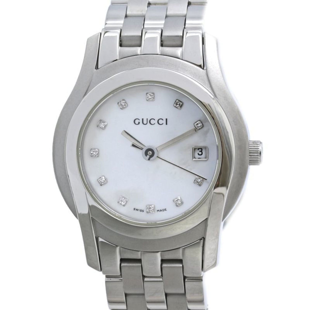 GUCCI G-Class Diamond Watch YA055501 5500L Women's SS 40521 — Good
