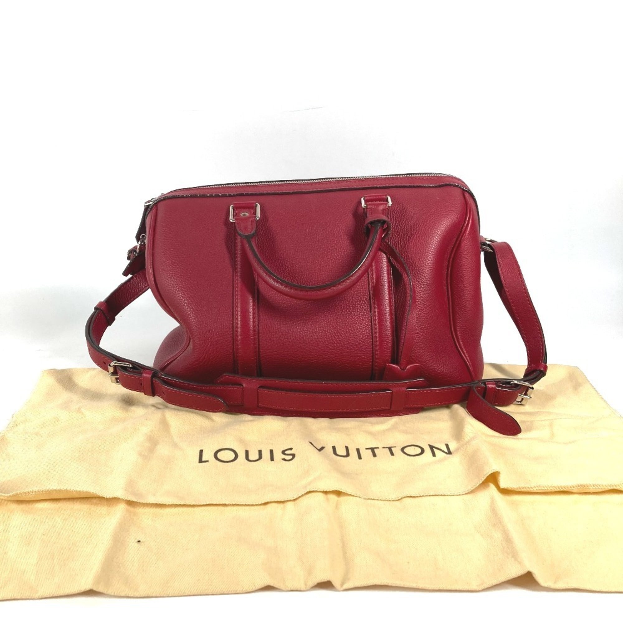 LOUIS VUITTON M94341 Parnassus SC Bag PM Boston Shoulder Handbag Women's Cherry Red MO-240728-1 — Like New
