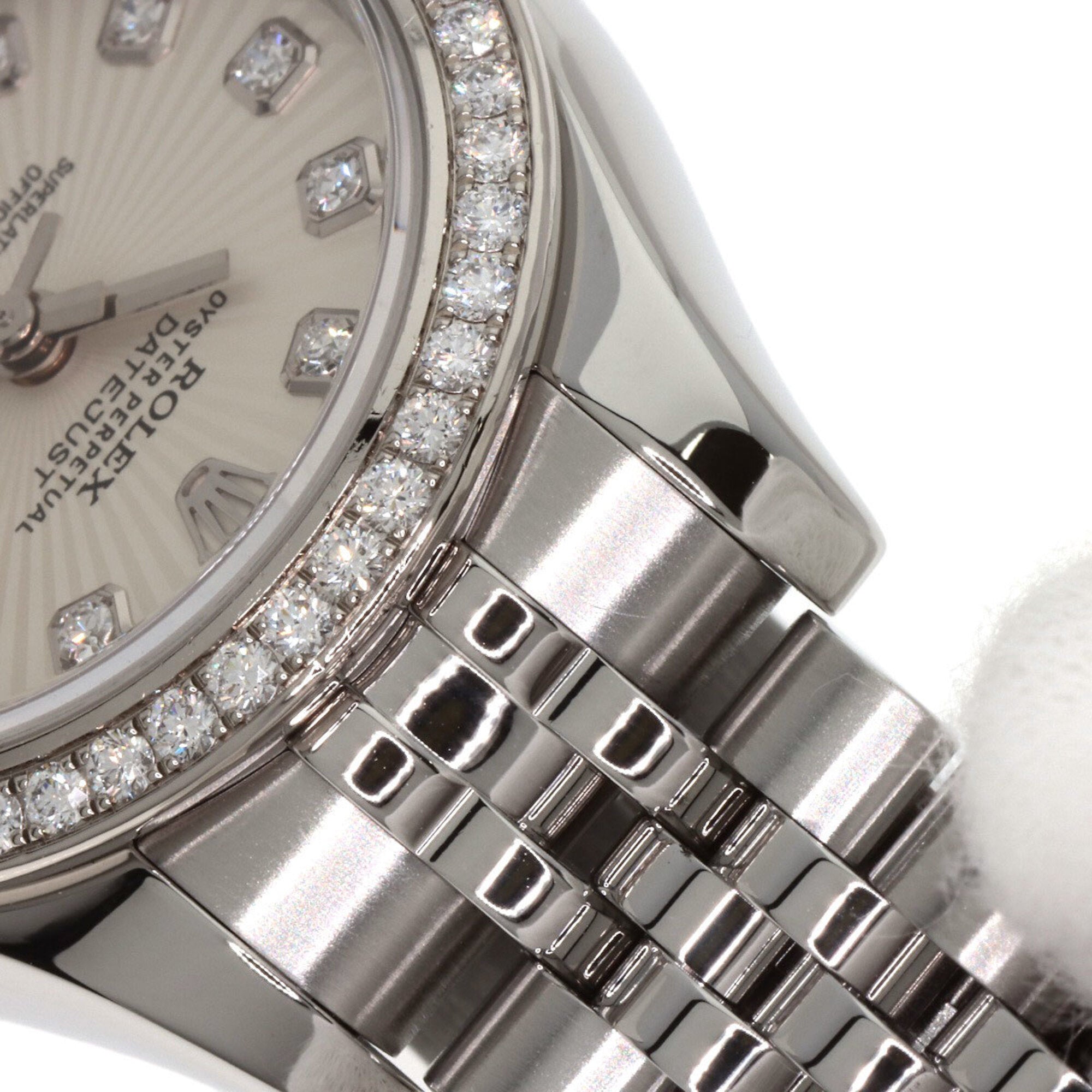 Rolex 179384G Datejust 10-Piece Diamond Bezel Watch in Stainless Steel/SS/18K White Gold with Diamonds, Women's — Good