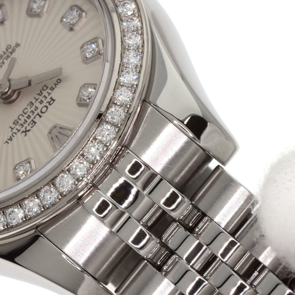 Rolex 179384G Datejust 10-Piece Diamond Bezel Watch in Stainless Steel/SS/18K White Gold with Diamonds, Women's — Good