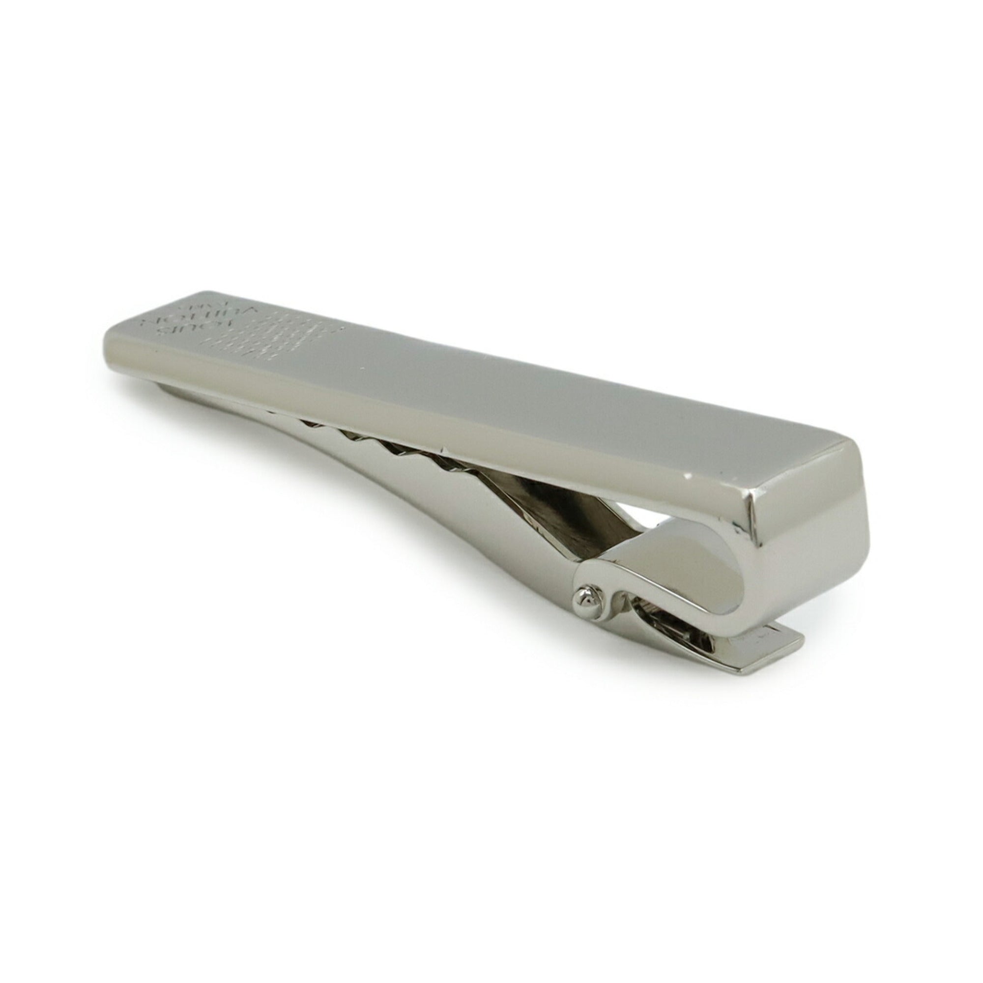 LOUIS VUITTON Louis Vuitton Panse Cravate Damier Tie Clip, Steel and Silver, M61976 — Like New