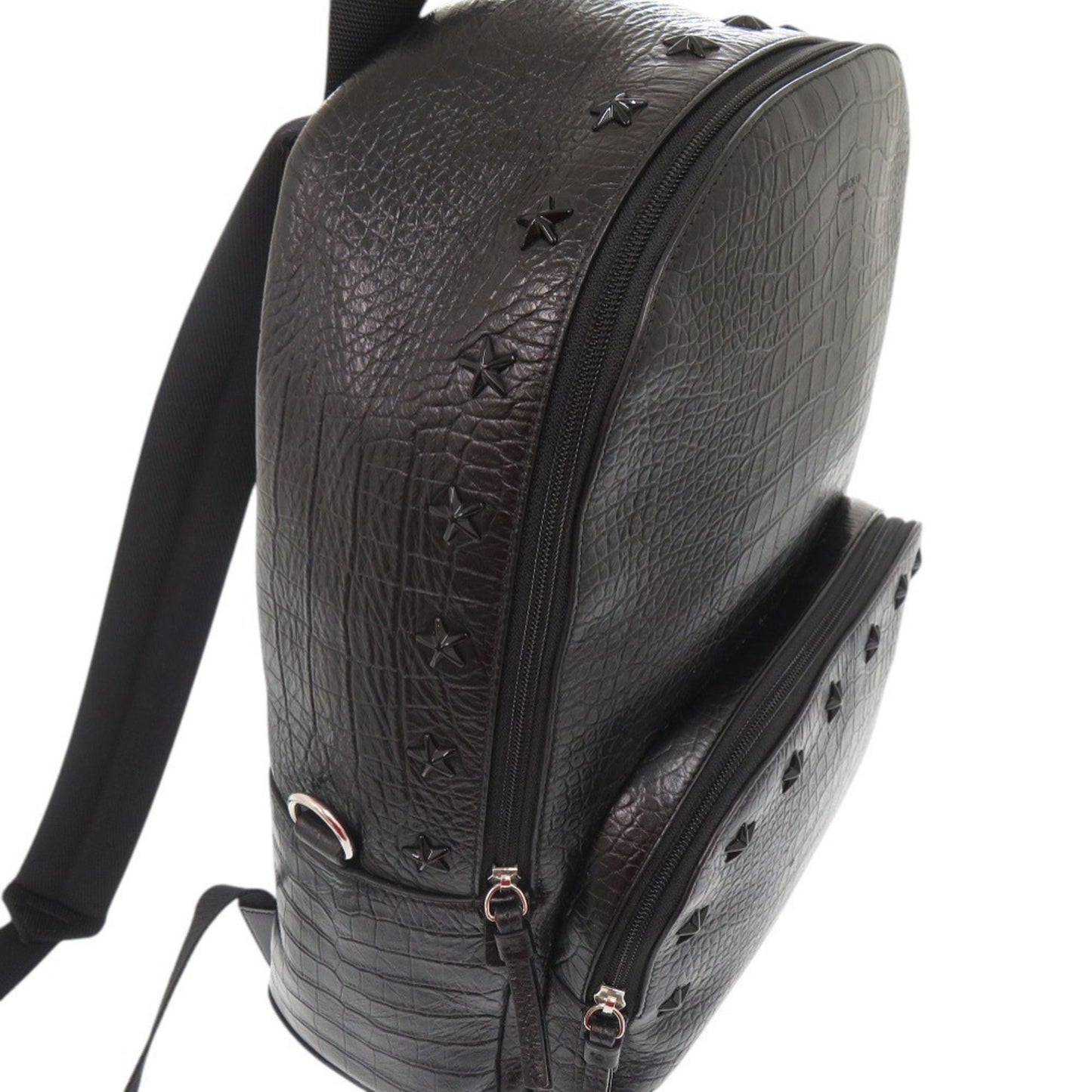 Jimmy Choo Star Stud Embossed Leather Black Backpack/Daypack 1327