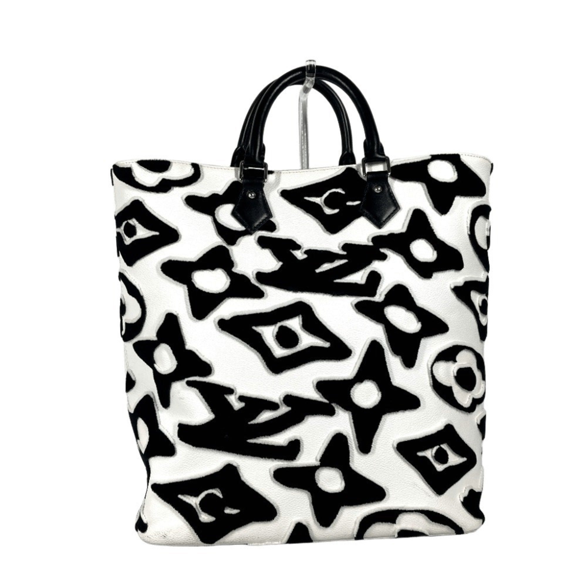 LOUIS VUITTON M45567 Tufted Monogram LVXUF Cabas Shoulder Bag Vertical Tote Coated Canvas Women's Black — Like New