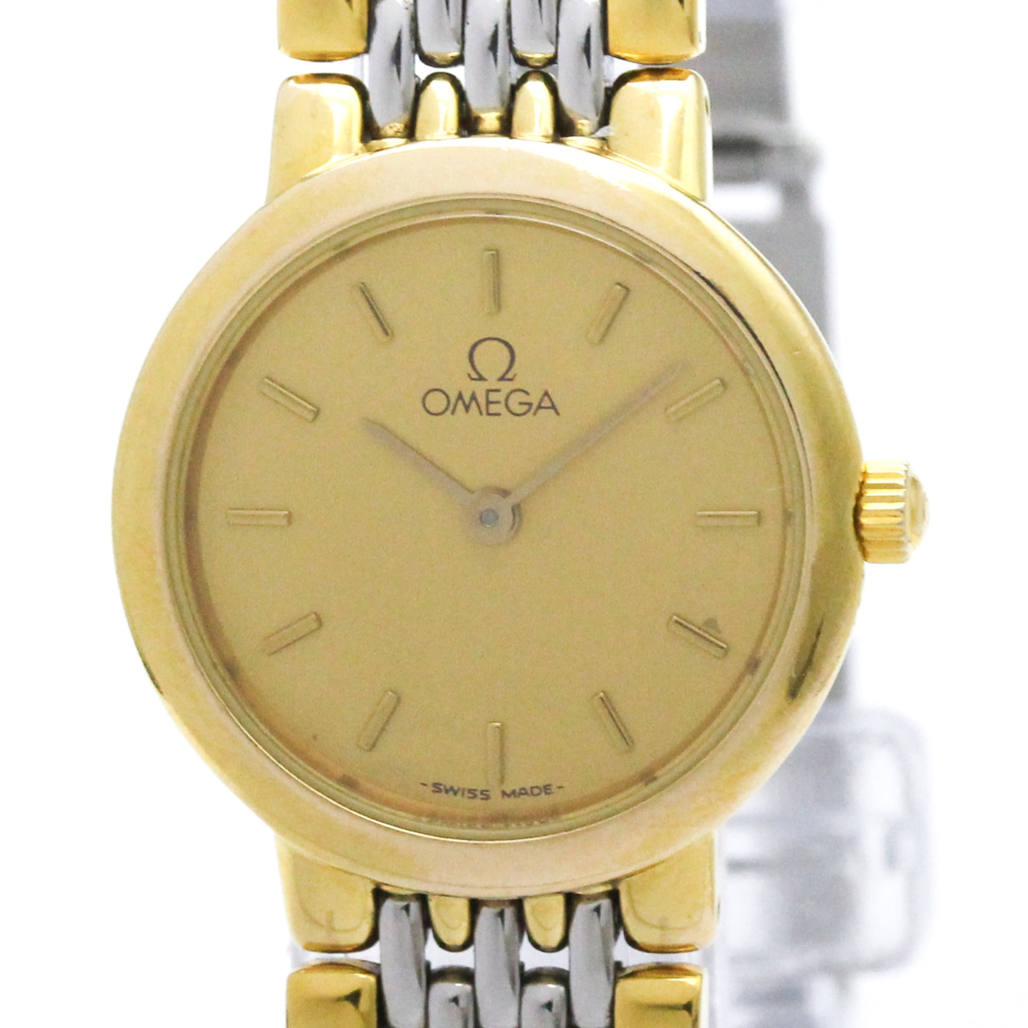 OMEGA De Ville Quartz Gold Plated Quartz Ladies Watch 795.0897 — Good
