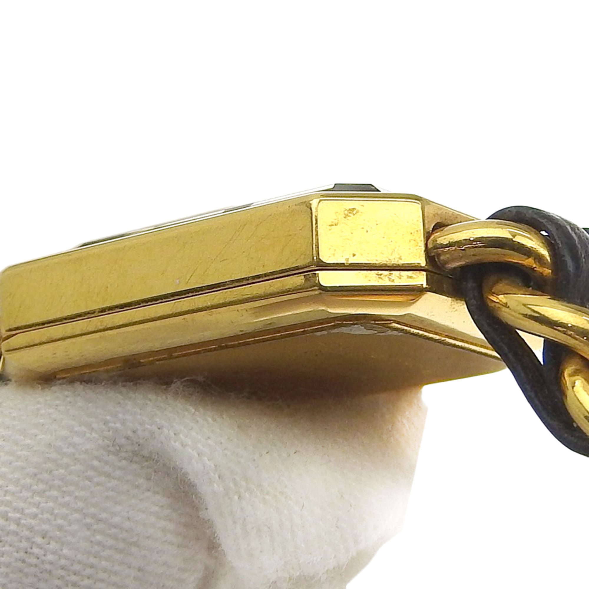 Chanel Premiere S Watch H0001 Gold Plated x Leather Black Quartz Analog Dial Ladies — Good