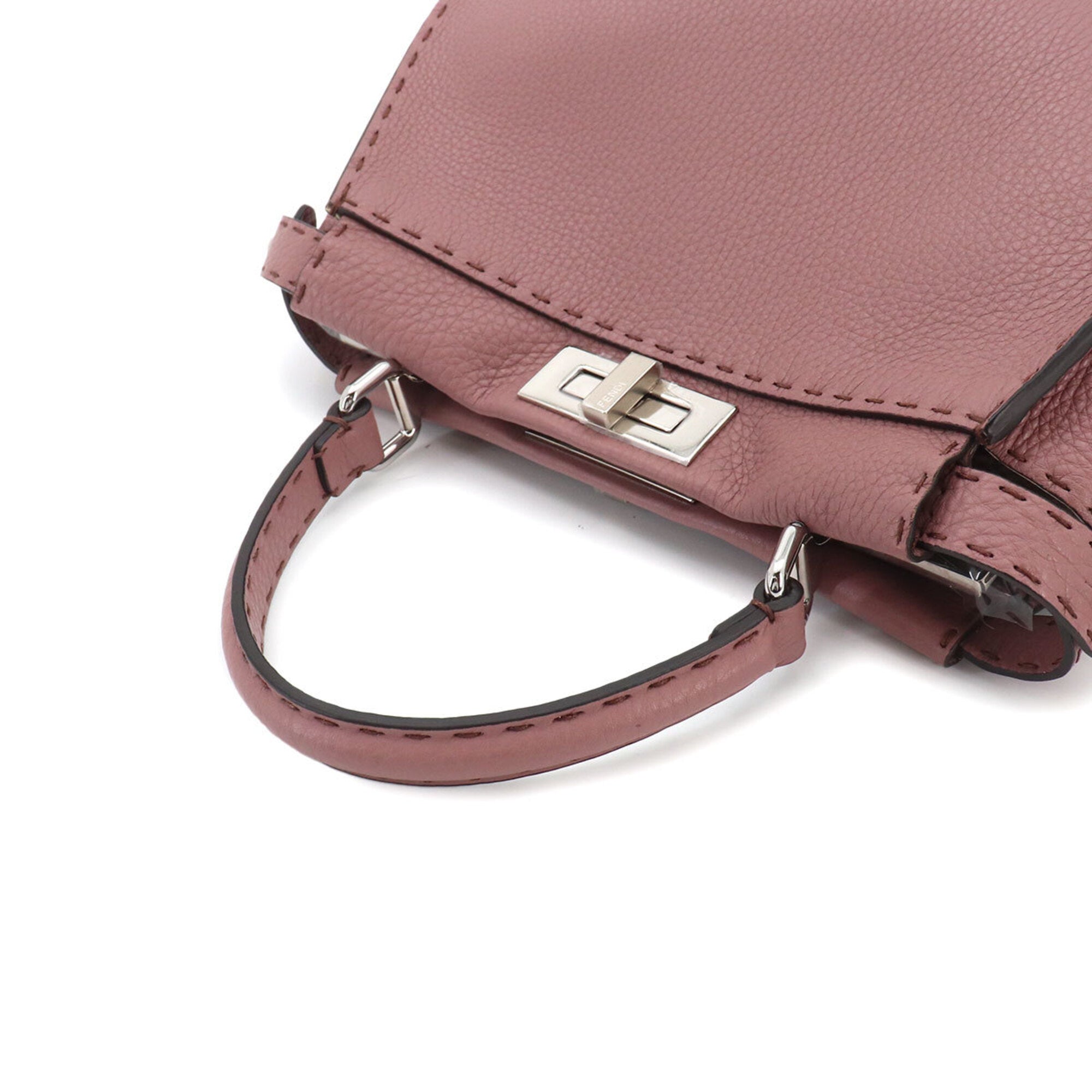 Fendi Selleria Peekaboo Regular 2-way Hand/Shoulder Handbag, Leather, Pink, 8BN290 — New - Store Return
