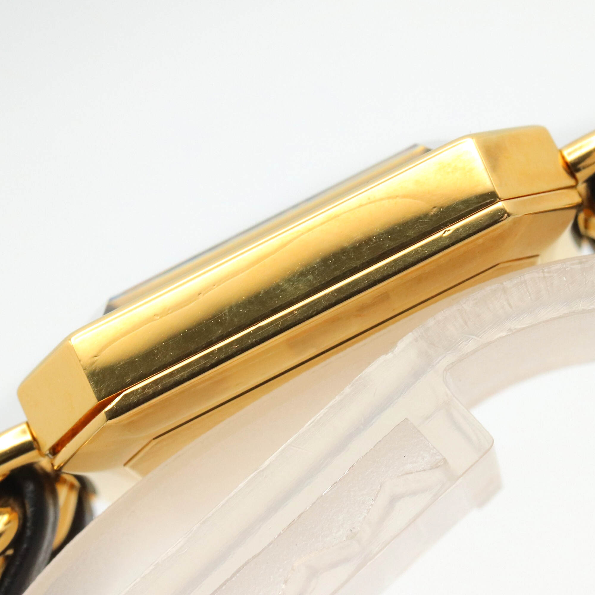 Chanel CHANEL Première S Watch, Gold Plated (GP), Leather Strap, Women's, Black, H0001 — Very Good