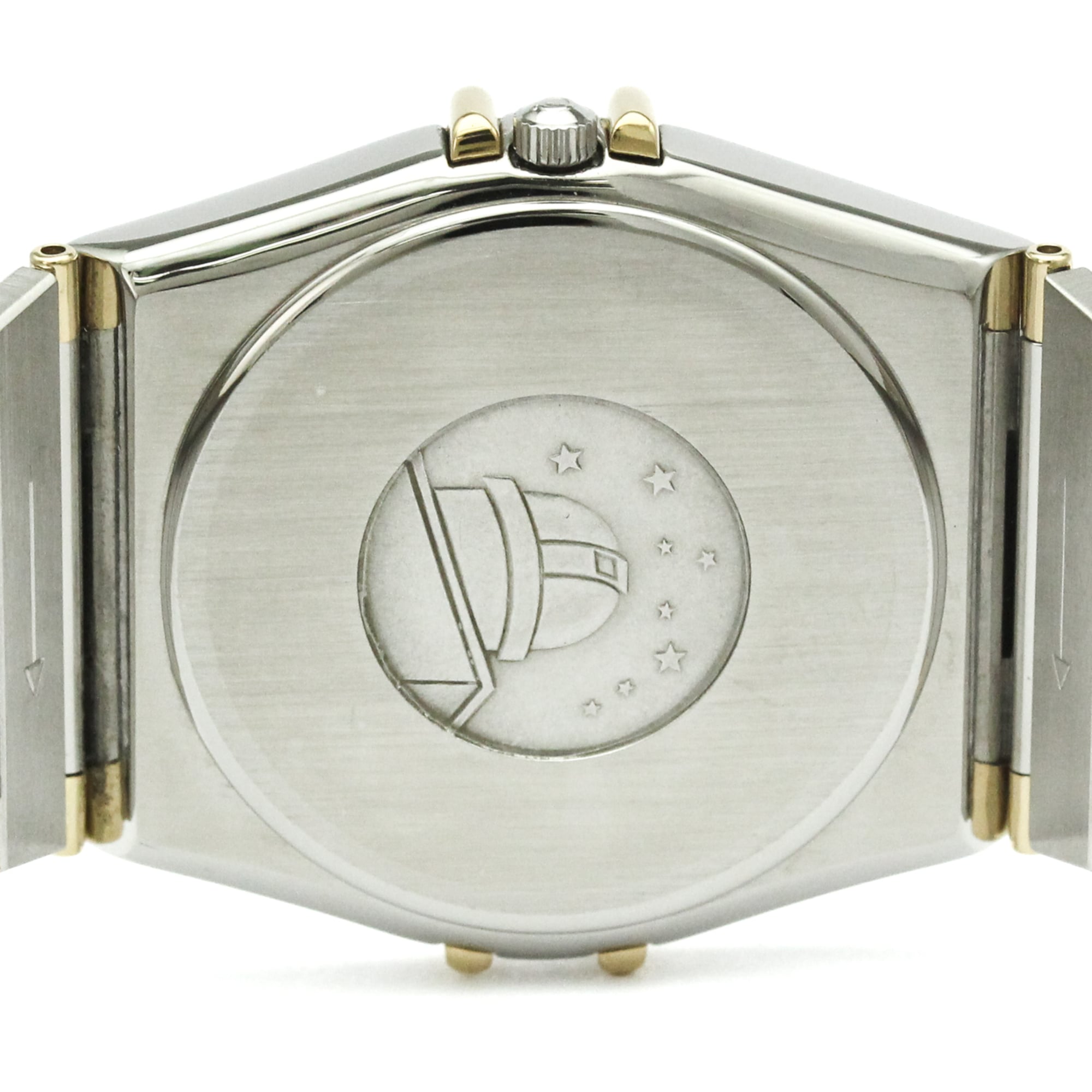 OMEGA Constellation 18K Gold Steel Quartz Mens Watch 396.1080 Polished — Very Good