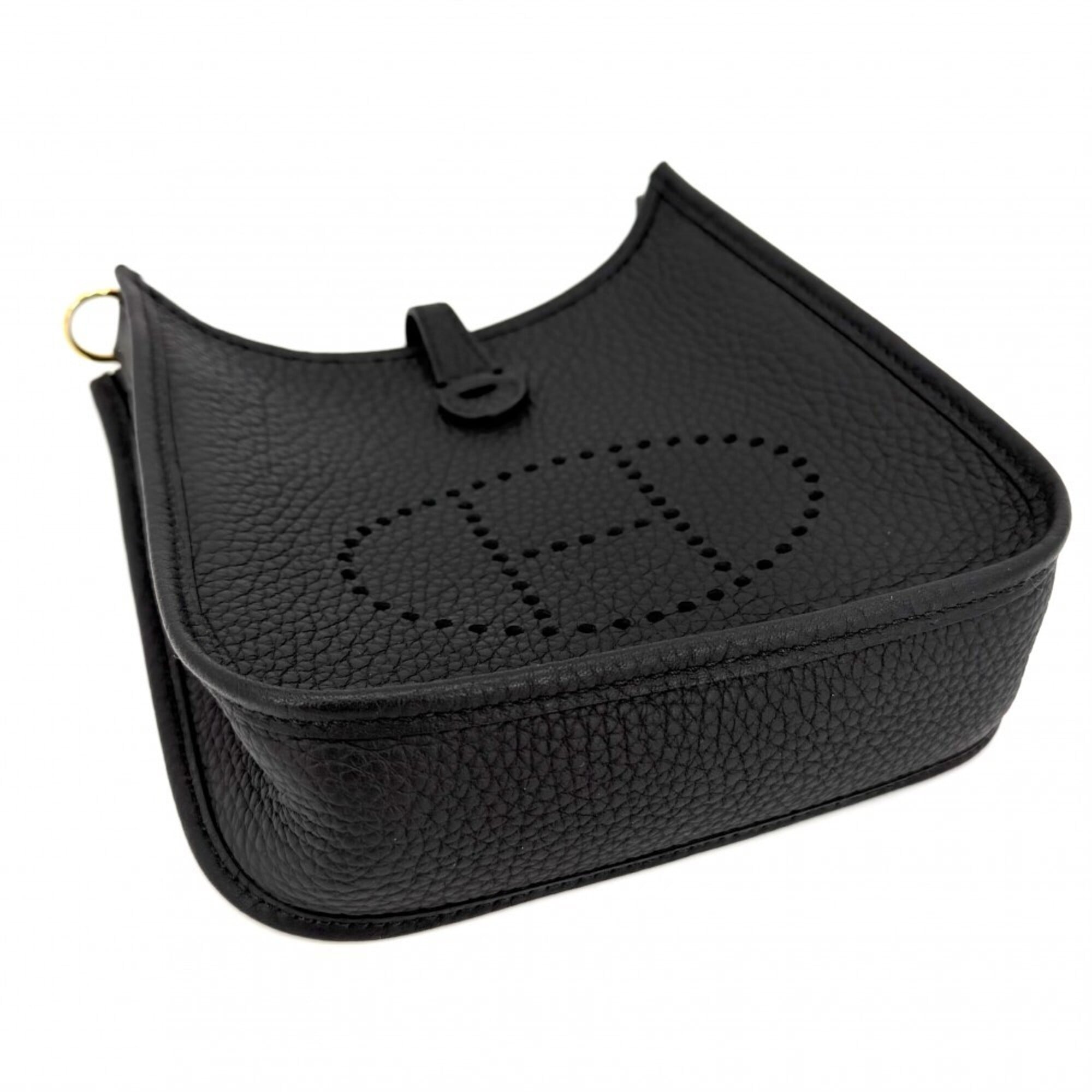 Hermes Evelyne TPM Shoulder Bag for Women, Small, Black Leather, Gold Hardware, 2024 Model, with W Stamp, Crossbody Bag — Like New