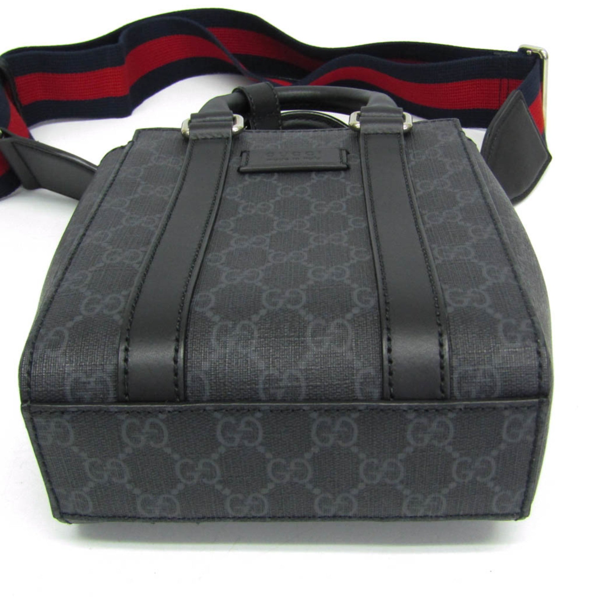 Gucci 696010 Men,Women GG Supreme,Leather Handbag,Shoulder Bag Black — Like New