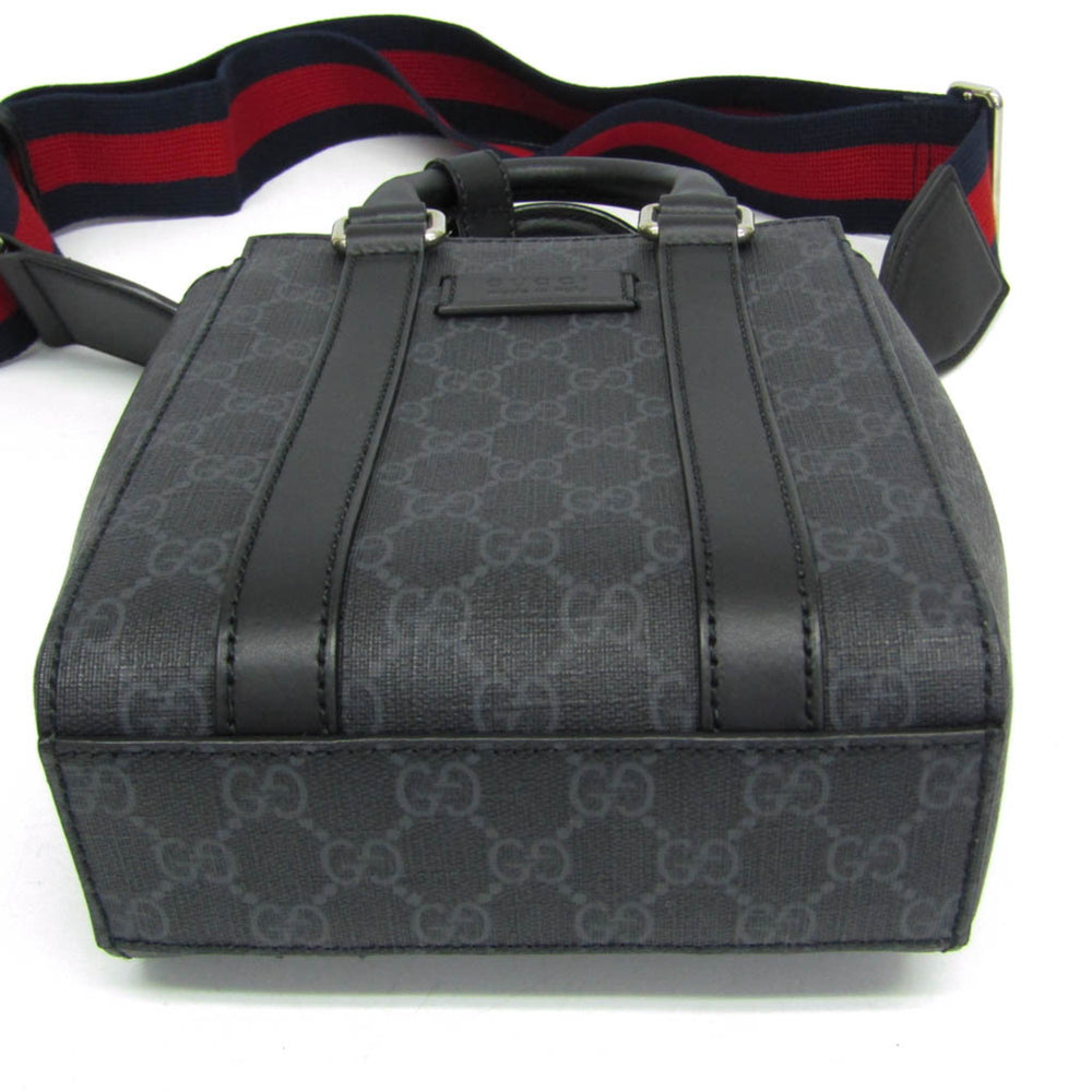 Gucci 696010 Men,Women GG Supreme,Leather Handbag,Shoulder Bag Black — Like New