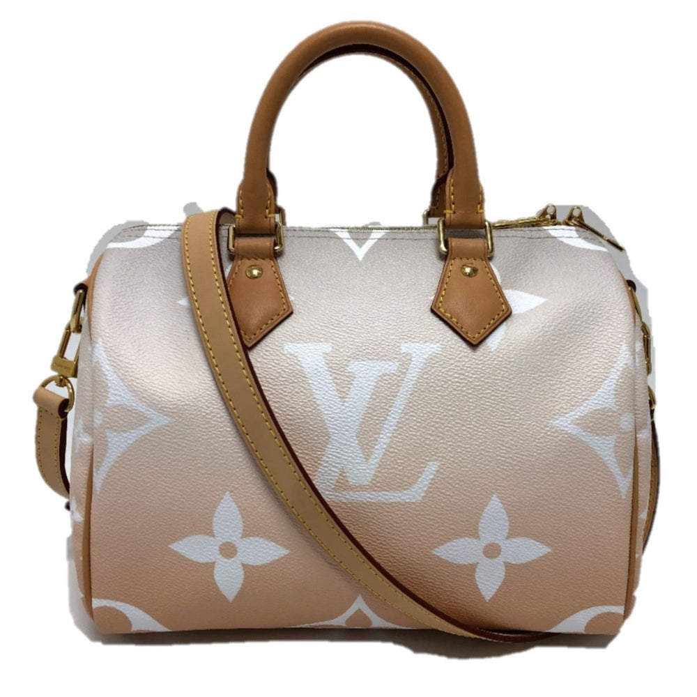 LOUIS VUITTON M45722 Monogram Giant Gradient Speedy Bandouliere 25 2-Way Mini Boston Bag/Shoulder Bag in Canvas, Women's, Blue Pink — Like New