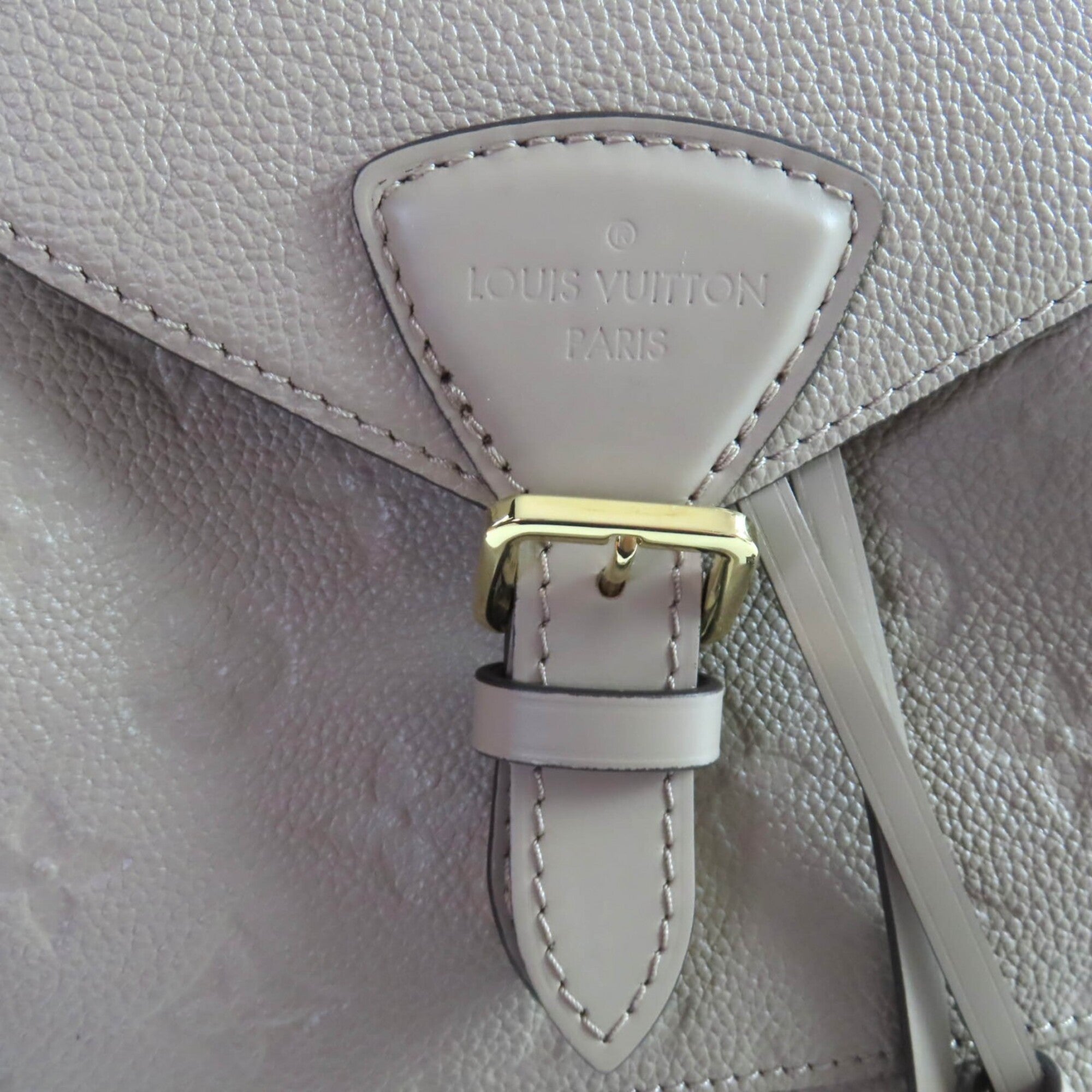 LOUIS VUITTON M45410 Montsouris PM Tourterelle Monogram Empreinte Backpack, Rucksack/Daypack, with Dust Bag, Made in Spain, Women's — Like New