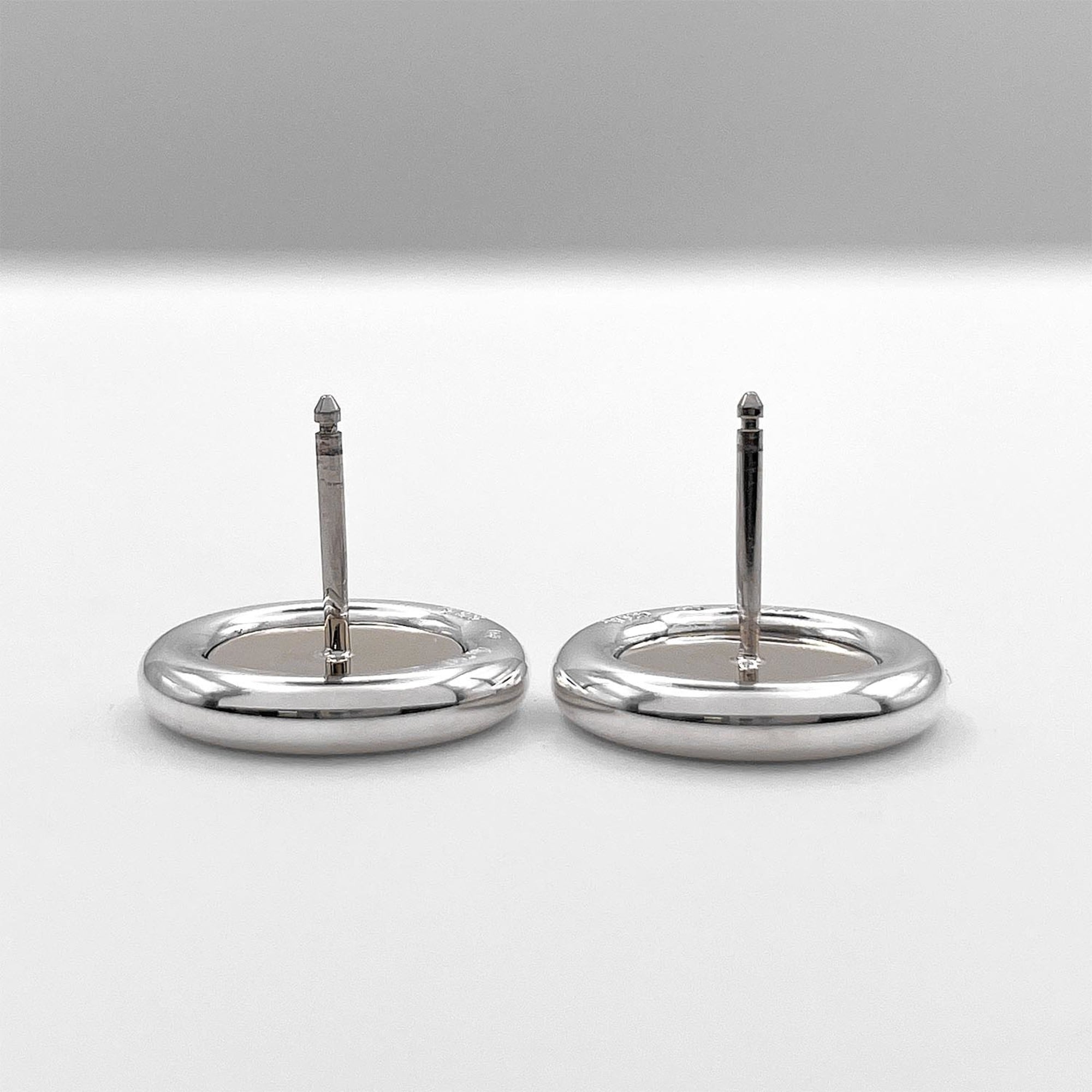 HERMES Clou de Selle Sellier Stud Earrings, Combination Sterling Silver (SV925) and 18K 750 Gold, Men's Women's — Like New