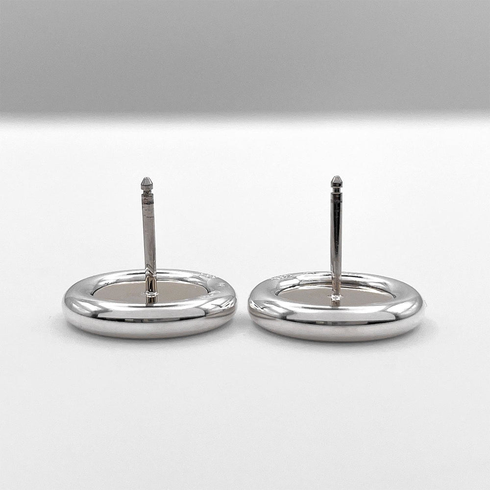 HERMES Clou de Selle Sellier Stud Earrings, Combination Sterling Silver (SV925) and 18K 750 Gold, Men's Women's — Like New