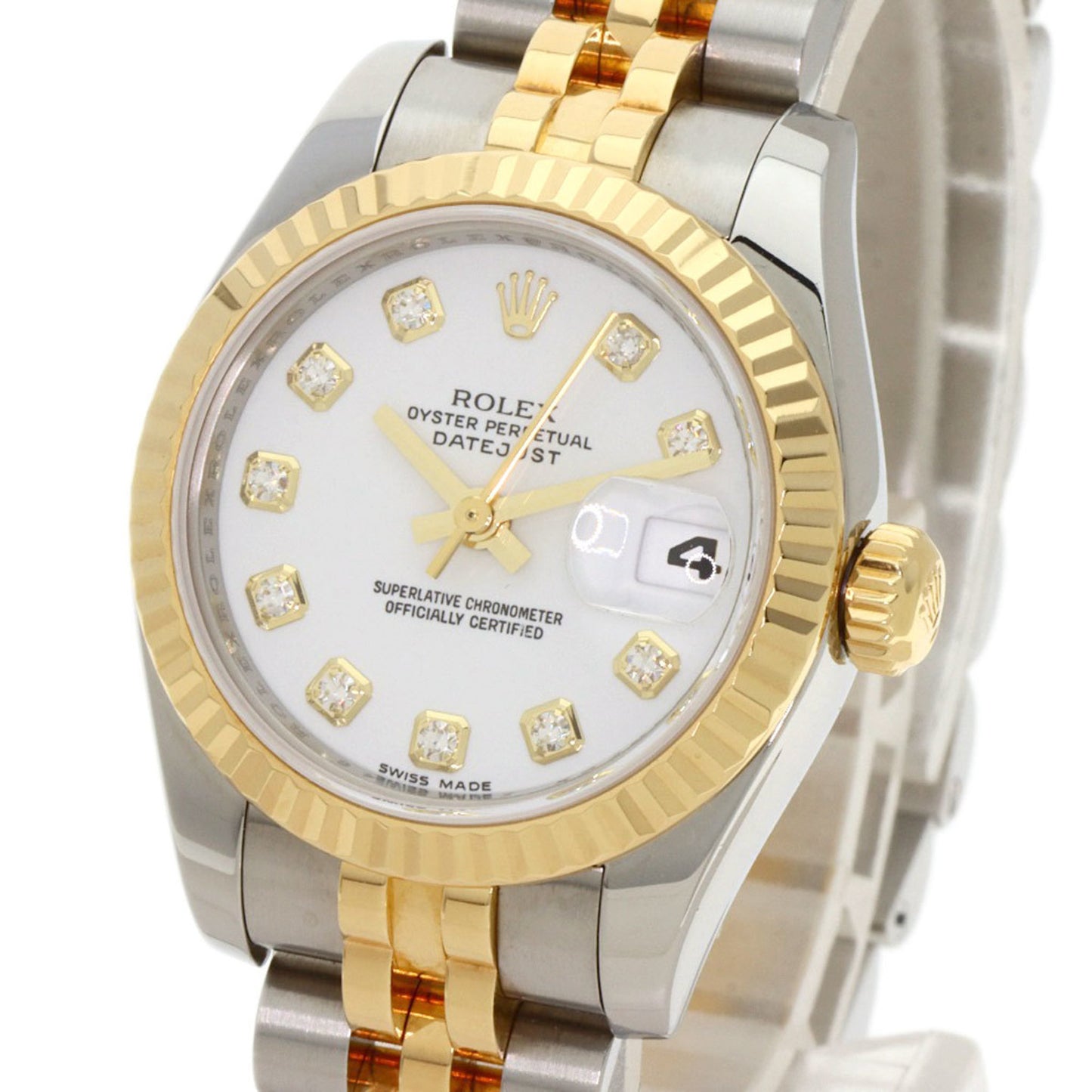 Rolex 179173G Datejust 10P Diamond Watch Stainless Steel SSxK18YG K18YG Ladies ROLEX