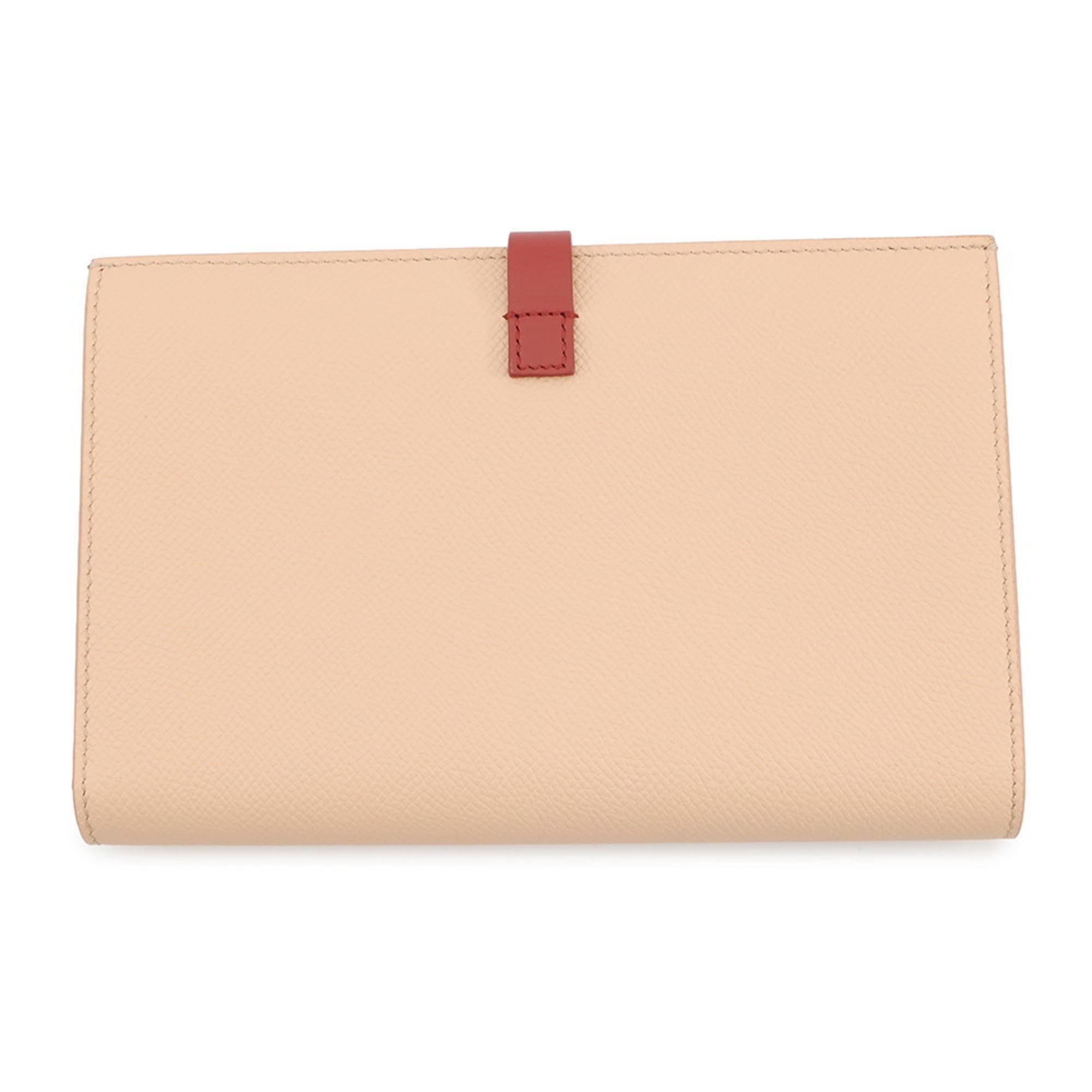 Celine long wallet with large strap, multi-function leather, 104873, bifold, two-tone.