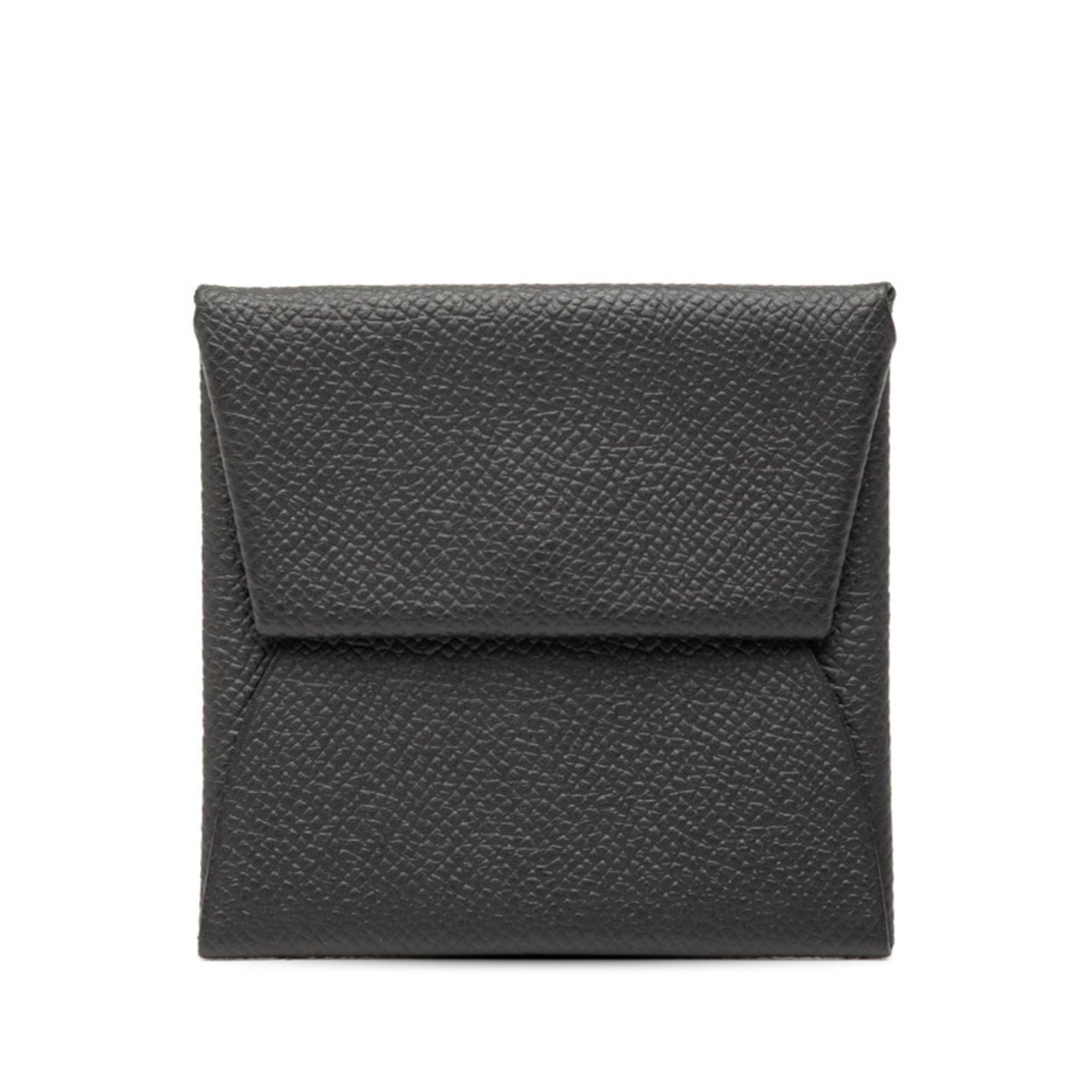 Hermès Bastia Wallet/Coin Case Black Epsom Leather Women's HERMES