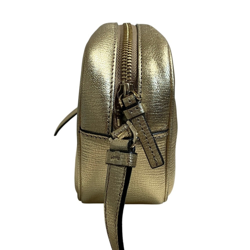 Salvatore Ferragamo Vara Ribbon Camera Shoulder Bag AU-21 H498 Gold Color Women's — Like New