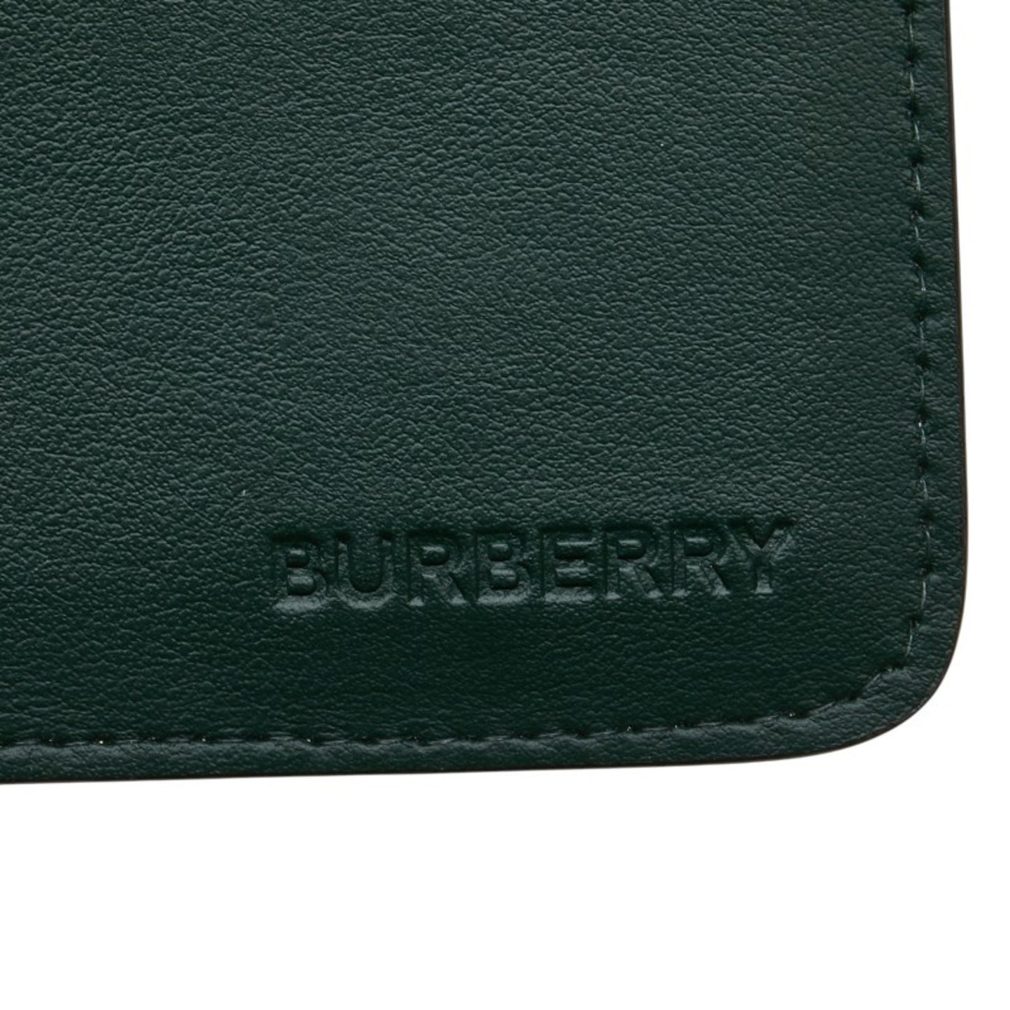 Burberry logo wallet/coin case in orange multicolored leather for women.