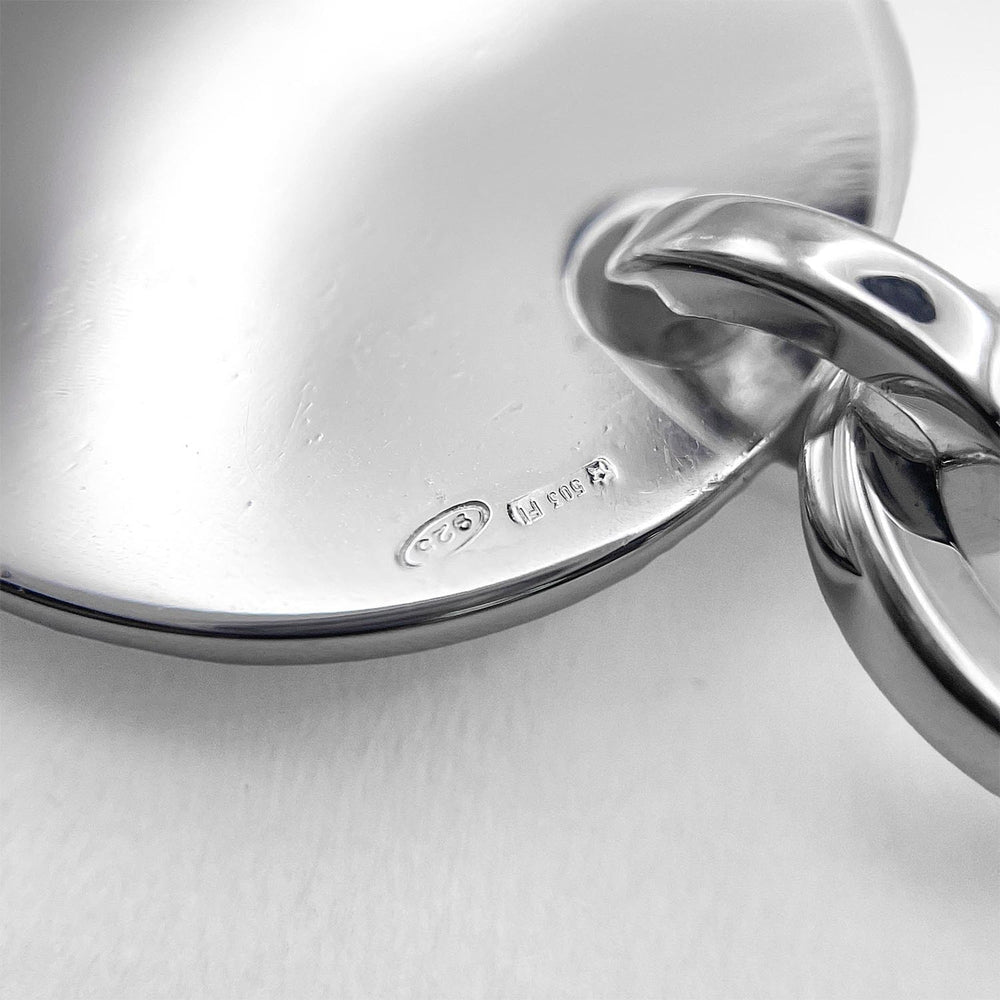 GUCCI Logo Round Plate Earrings, Tiered Swing, SV925, Men's & Women's — Like New