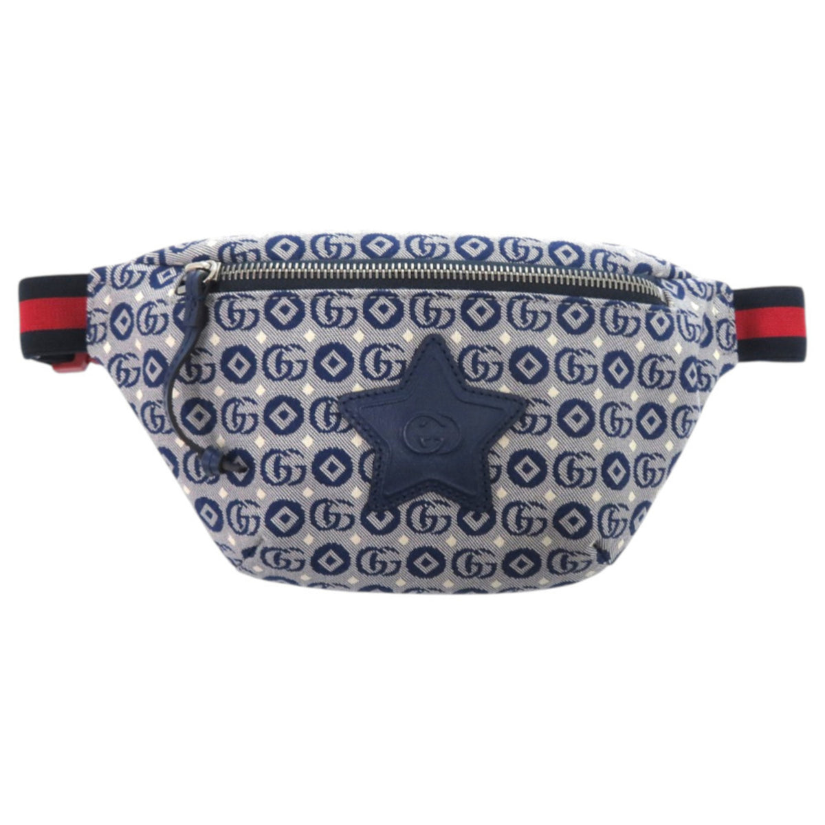 Like new Gucci children's star waist pouch 502095, canvas and leather, blue, 1584 GUCCI — Like New