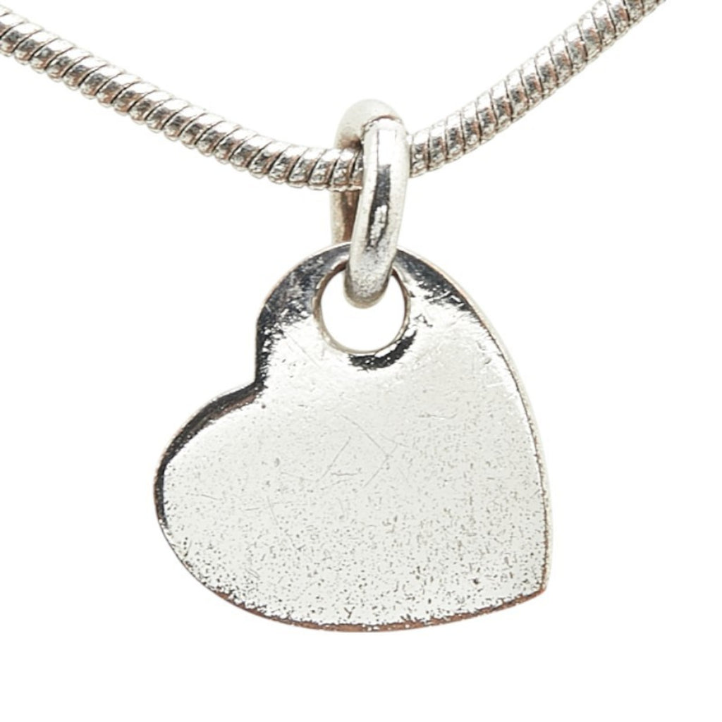 Christian Dior Dior Heart CD Logo Necklace in Silver Metal for Women