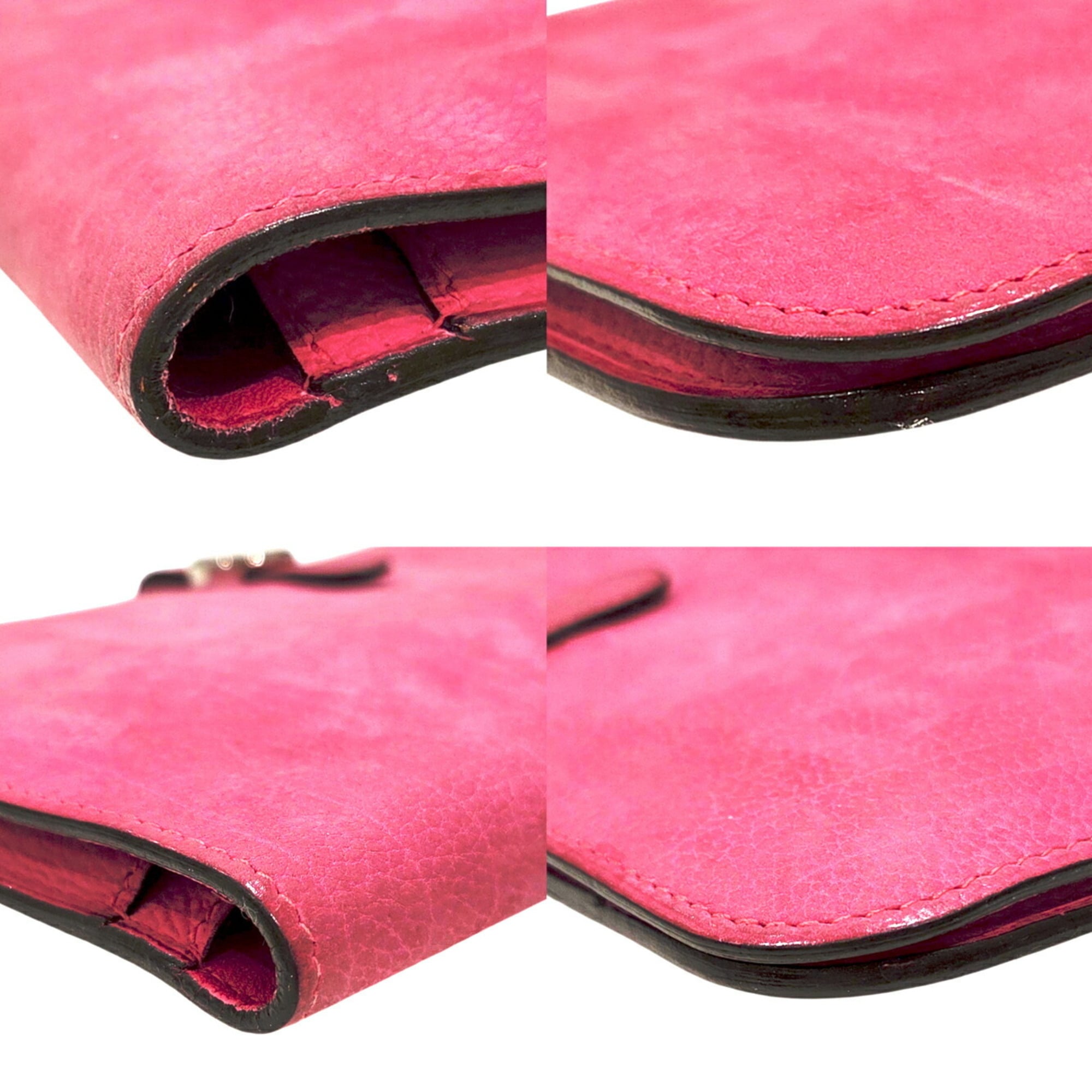 HERMES Dogon Duo GM Dobris Pink Long Wallet, Leather, Wallet & Coin Case, Women's Men's