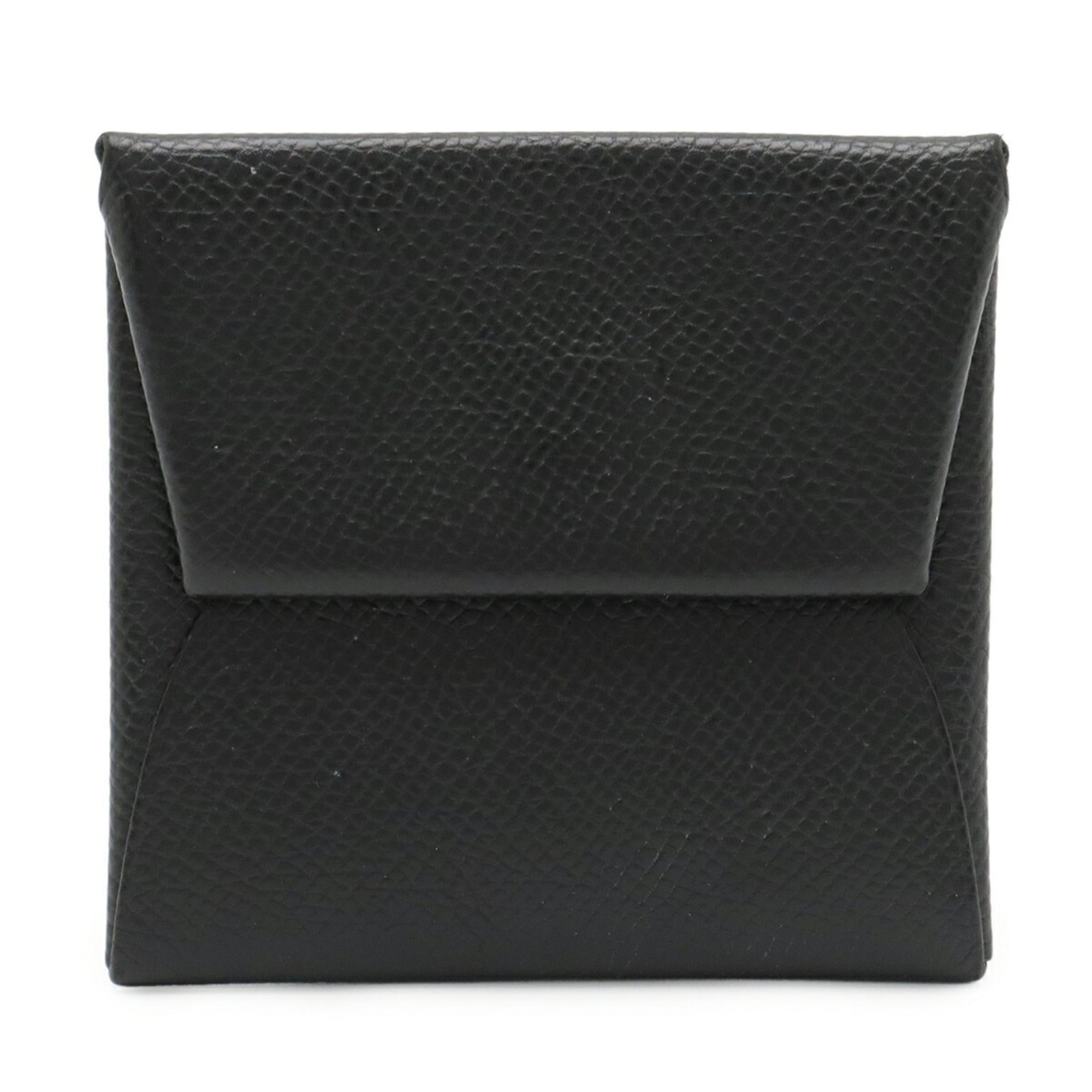 HERMES Bastia coin case, wallet, purse, Veau Epsom leather, black, U stamp