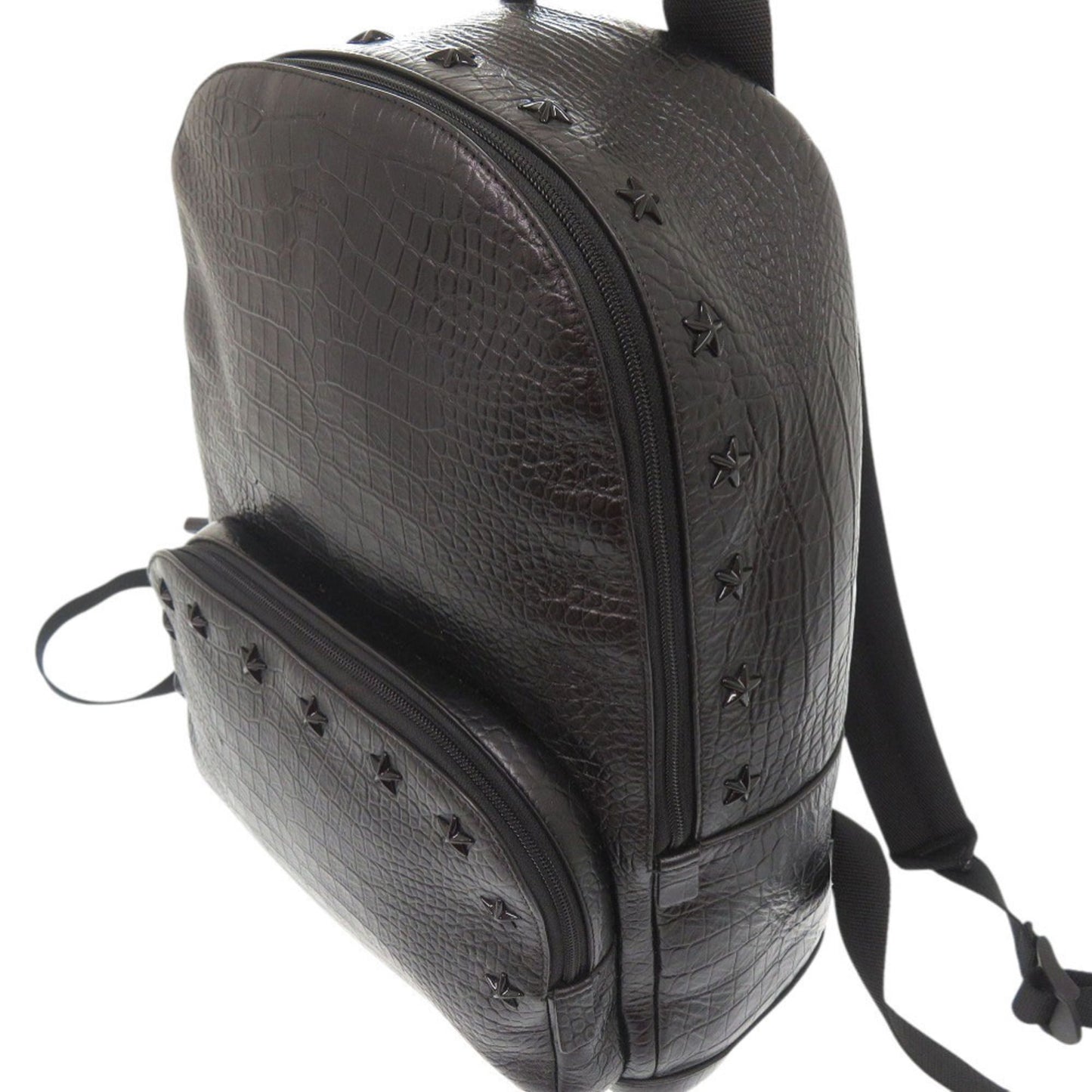 Jimmy Choo Star Stud Embossed Leather Black Backpack/Daypack 1327