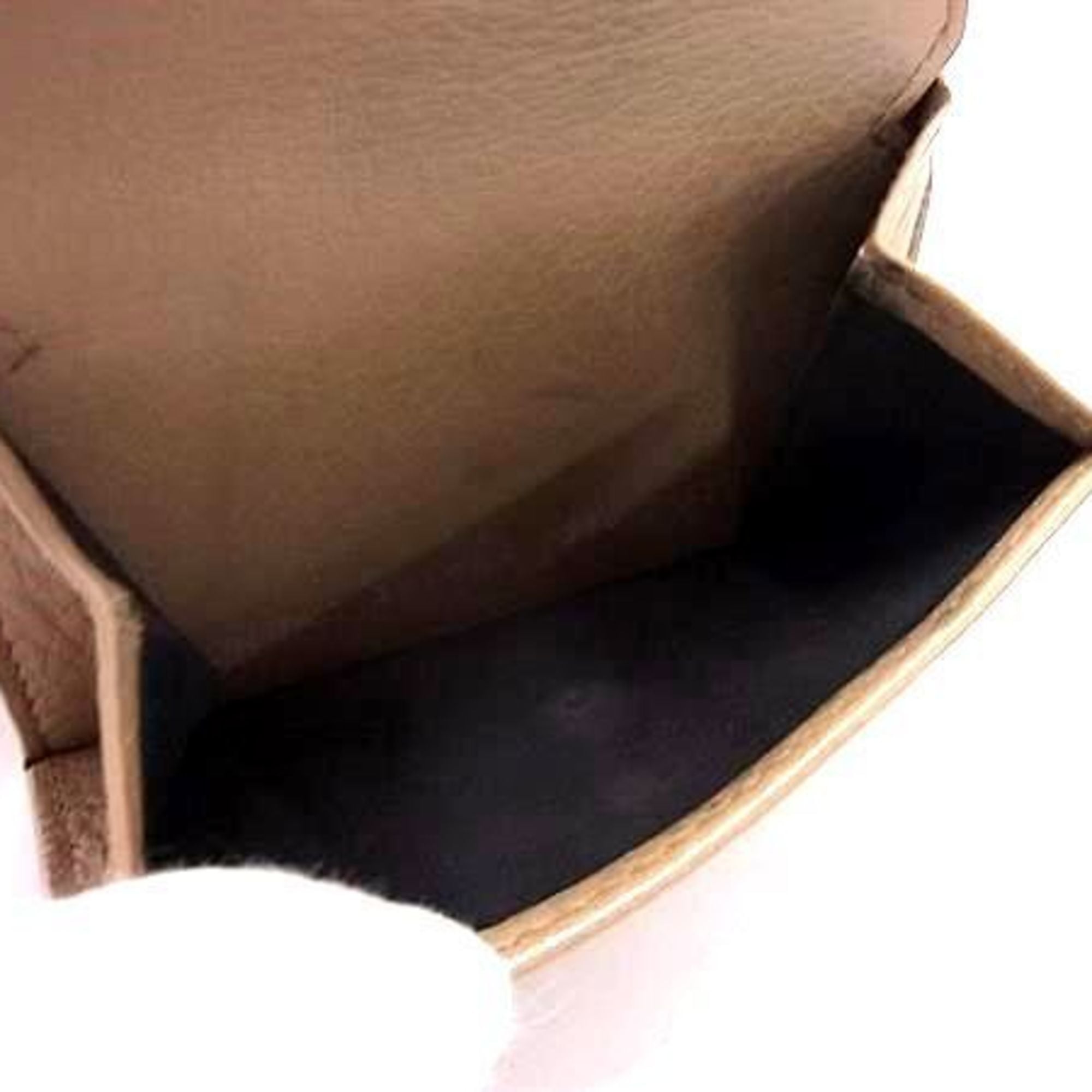 BALENCIAGA Paper Mini Wallet 391446 Beige Leather Women's Trifold