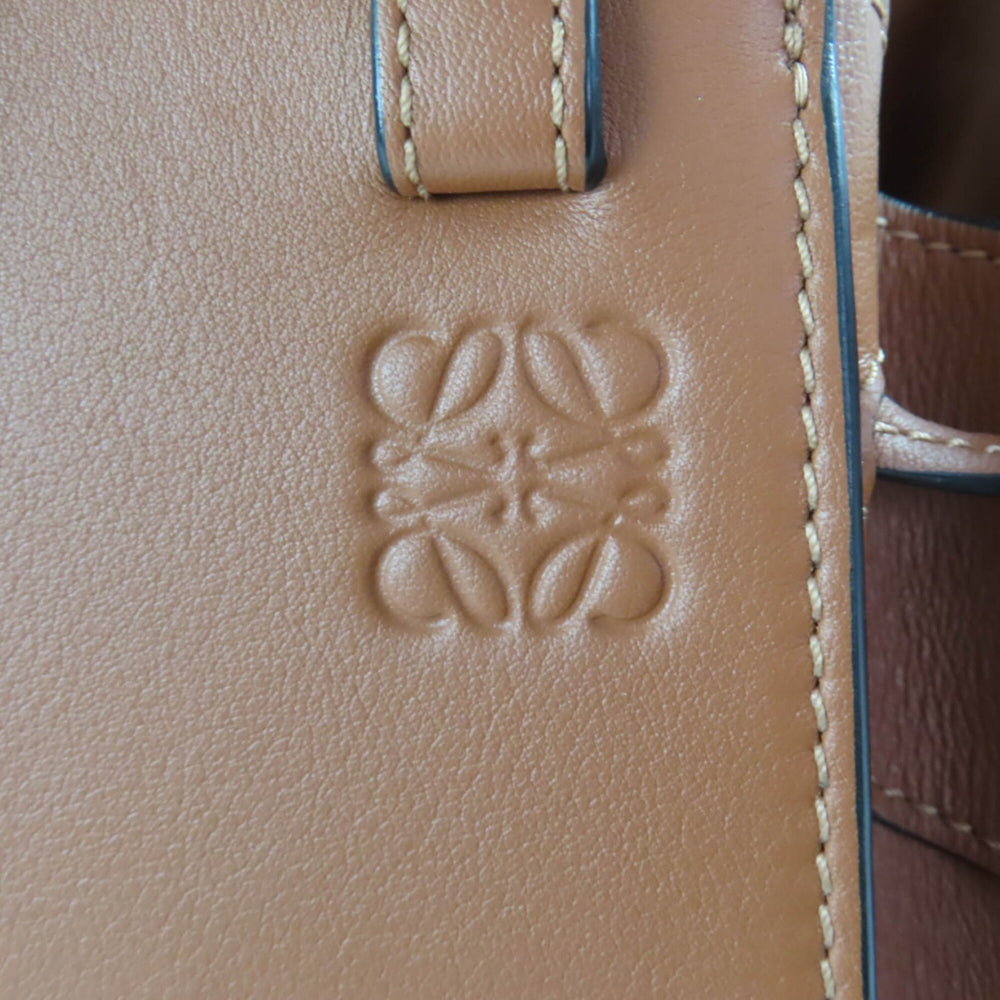 LOEWE 314.30.V07 Hammock Drawstring Mini Tan 2-Way Leather Shoulder Bag, Made in Spain, Women's — Like New