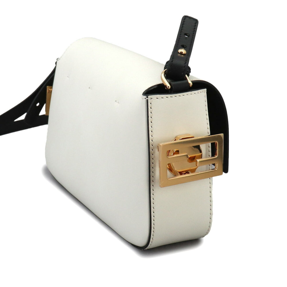 Fendi Bucket Twist 2-way Hand/Shoulder Handbag, Leather, White/Black, 8BR821, Gold Hardware — New - Store Return