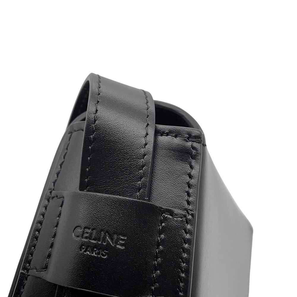 Celine shoulder bag, Maillon Triomphe, calf leather, 193123, black, handbag — Like New