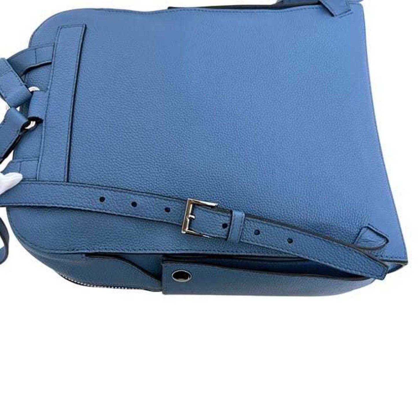 Prada Backpack f-24519 Light Blue 2VZ040 Leather Vitello Dino 56 10 PRADA Rucksack Triangular Plate Bag Men's Women's