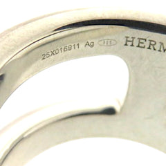 Like new Hermès Osmos PM 25X016911, 925 silver, approximately size 13, silver ring, 0580, HERMES — Like New