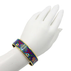 Hermes HERMES Email GM Bangle Bracelet Blue Multicolor Gold — Like New