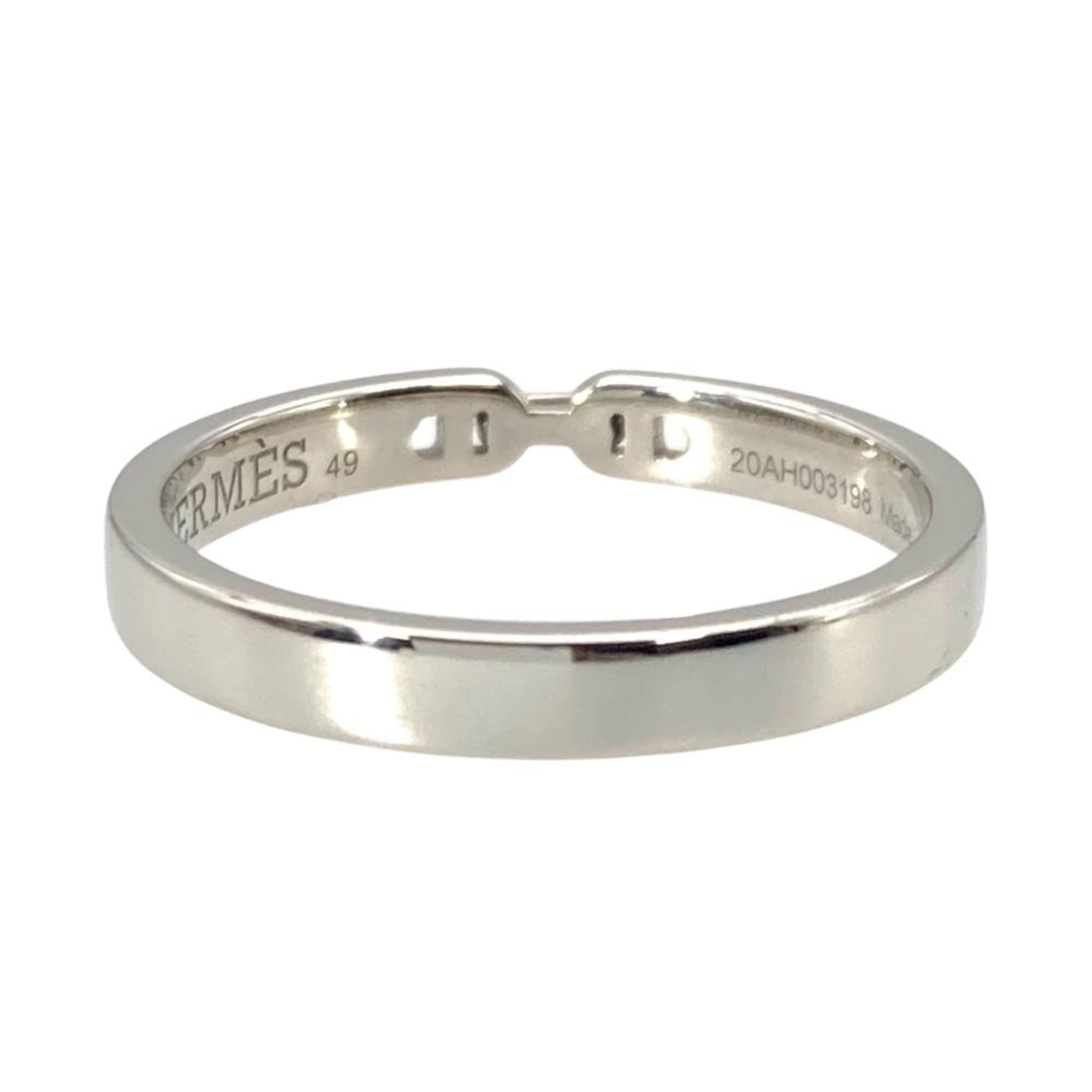 Hermes Everchaine d'Ancre PM Ring, Size 49, Platinum 950, 3.2g, Women's — Like New