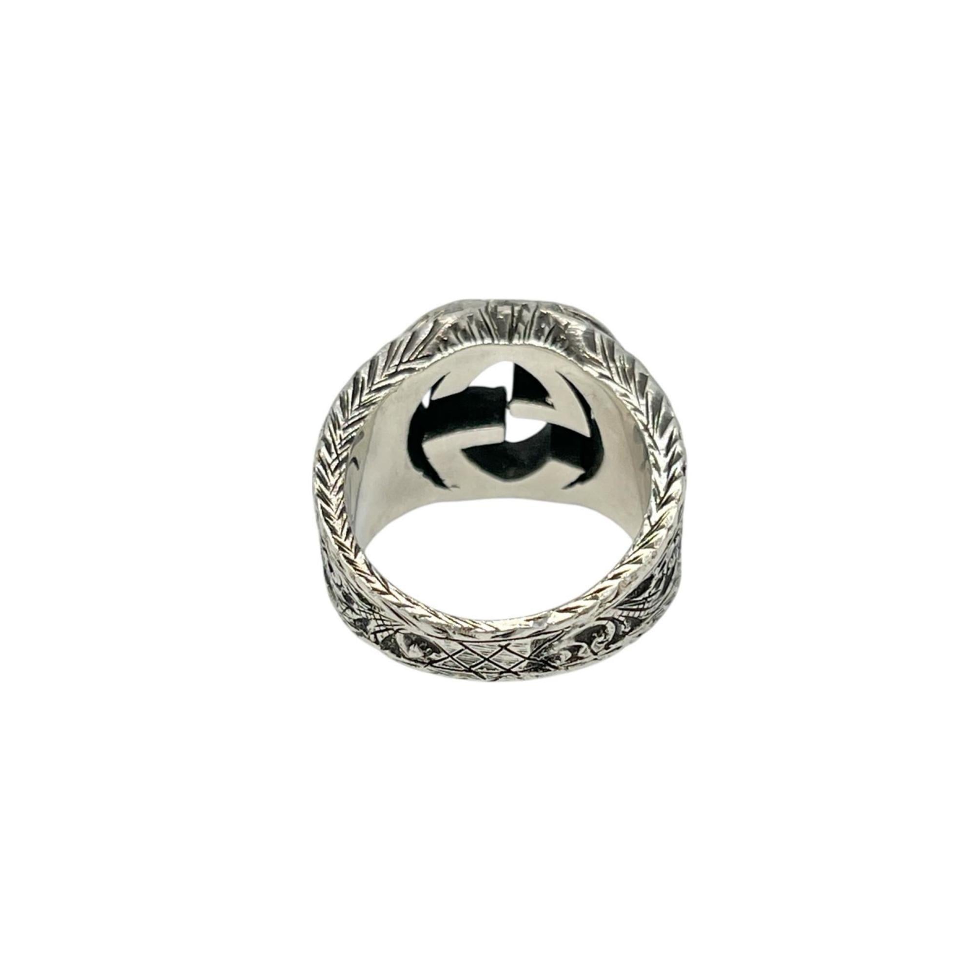 Gucci Interlocking G Arabesque Ring in Sterling Silver (925) for Men