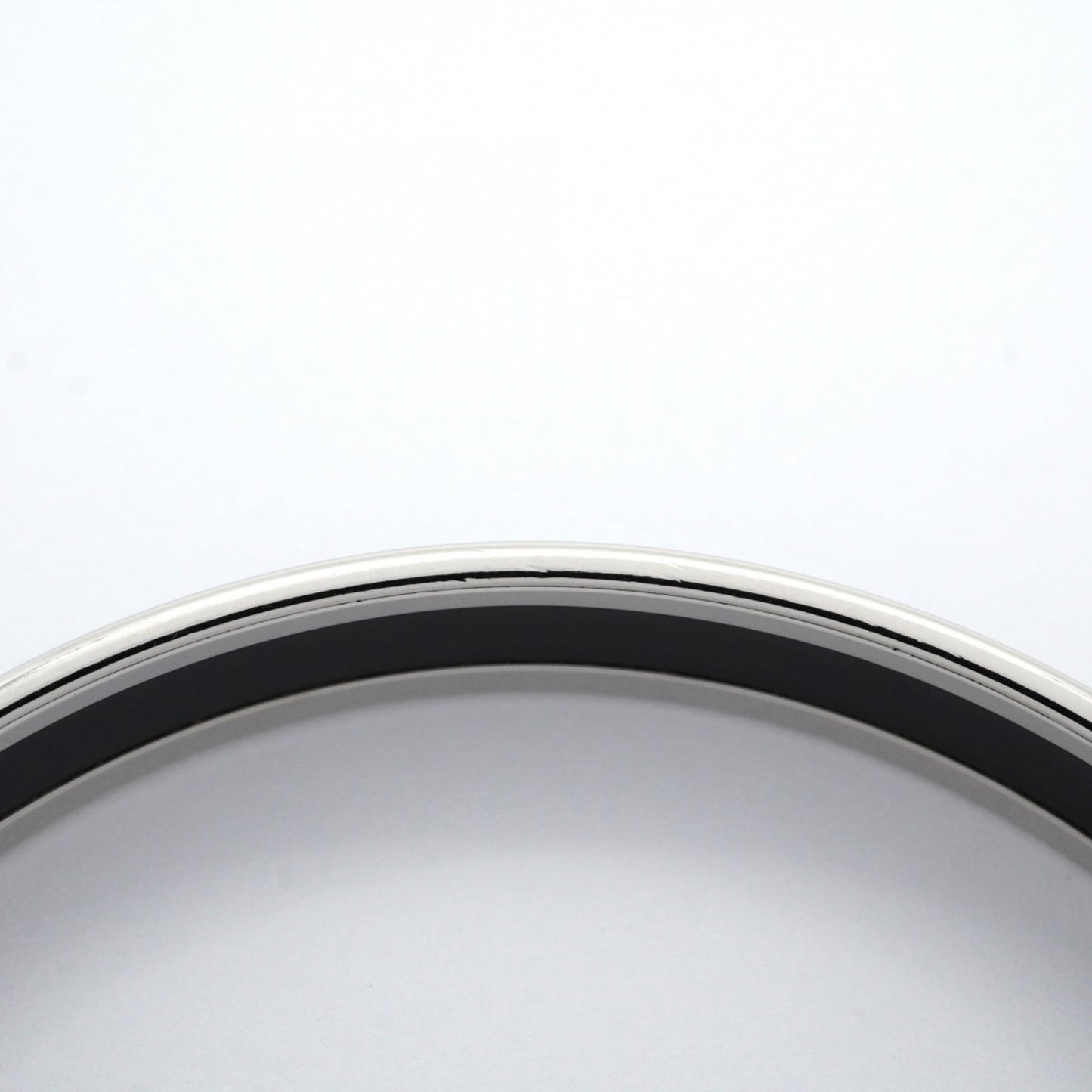 Hermes bangle, enamel PM, metal, cloisonné, silver, blue, multicolor, women's