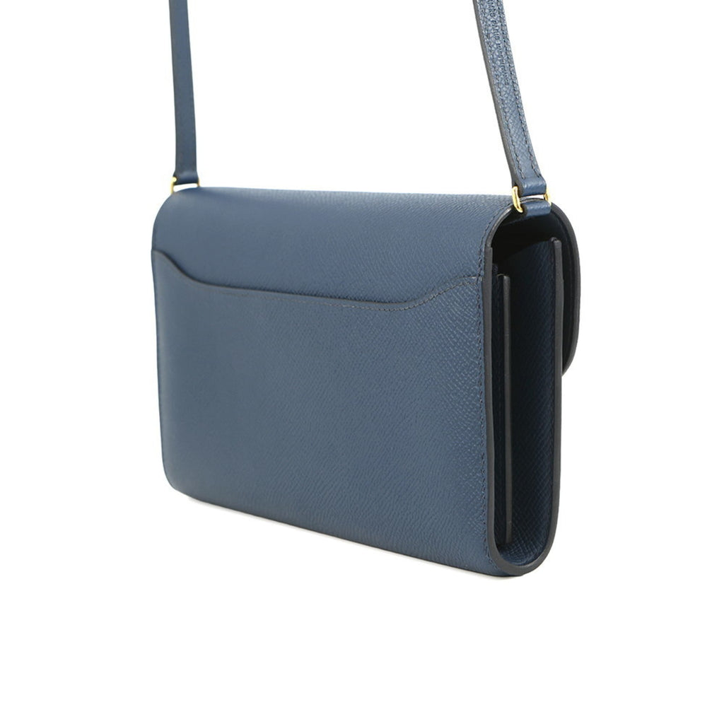 Hermès Constance To-Go Long Wallet in Sangle Cordage, Deep Blue/Epson, W Stamp, Wallet, Shoulder HERMES WALLET
